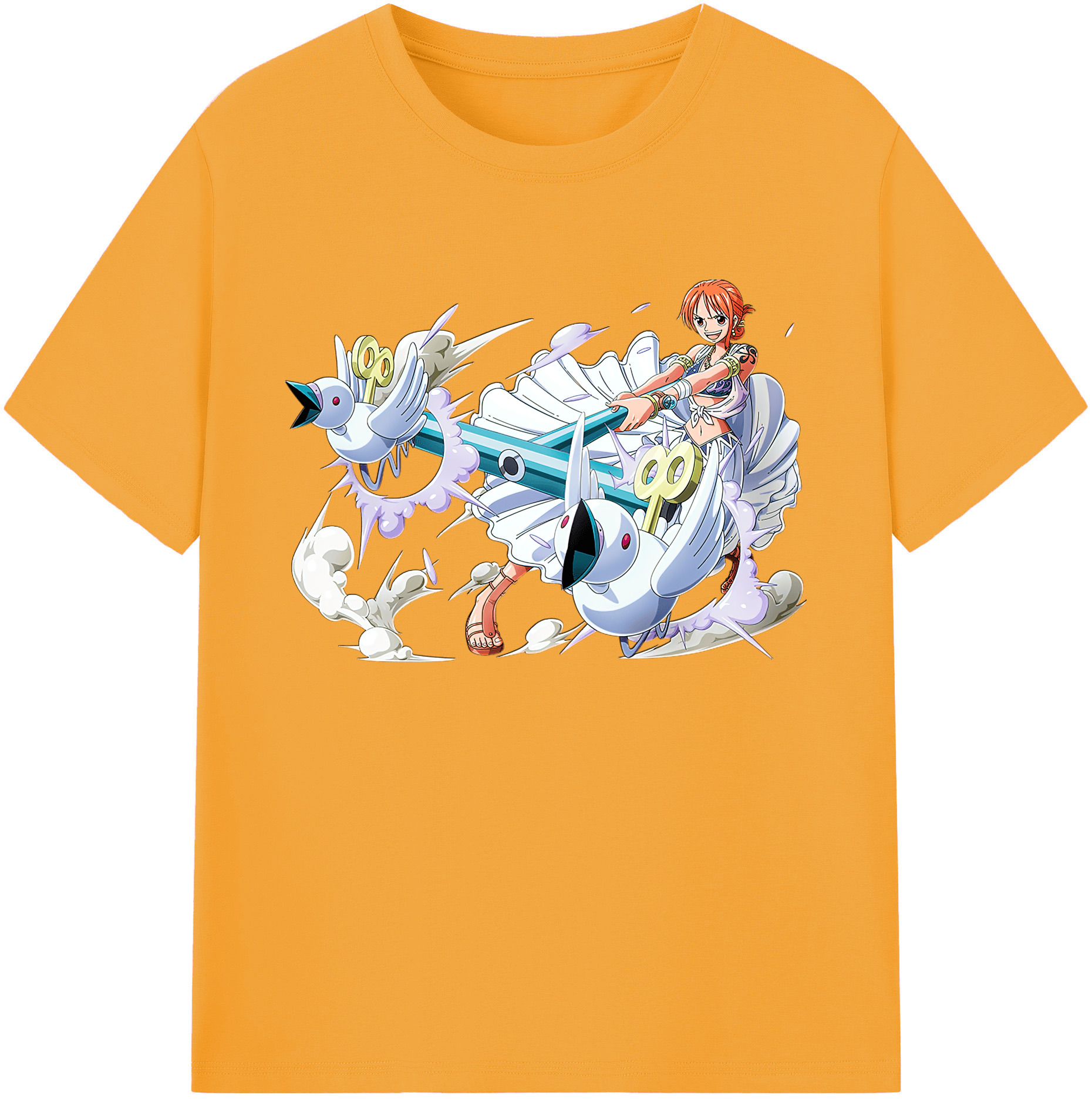 （画像用） ワンピース ナミ ONE PIECE Nami 綿100％ メンズ半袖Tシャツ｜肌触りやわらか＆通気性