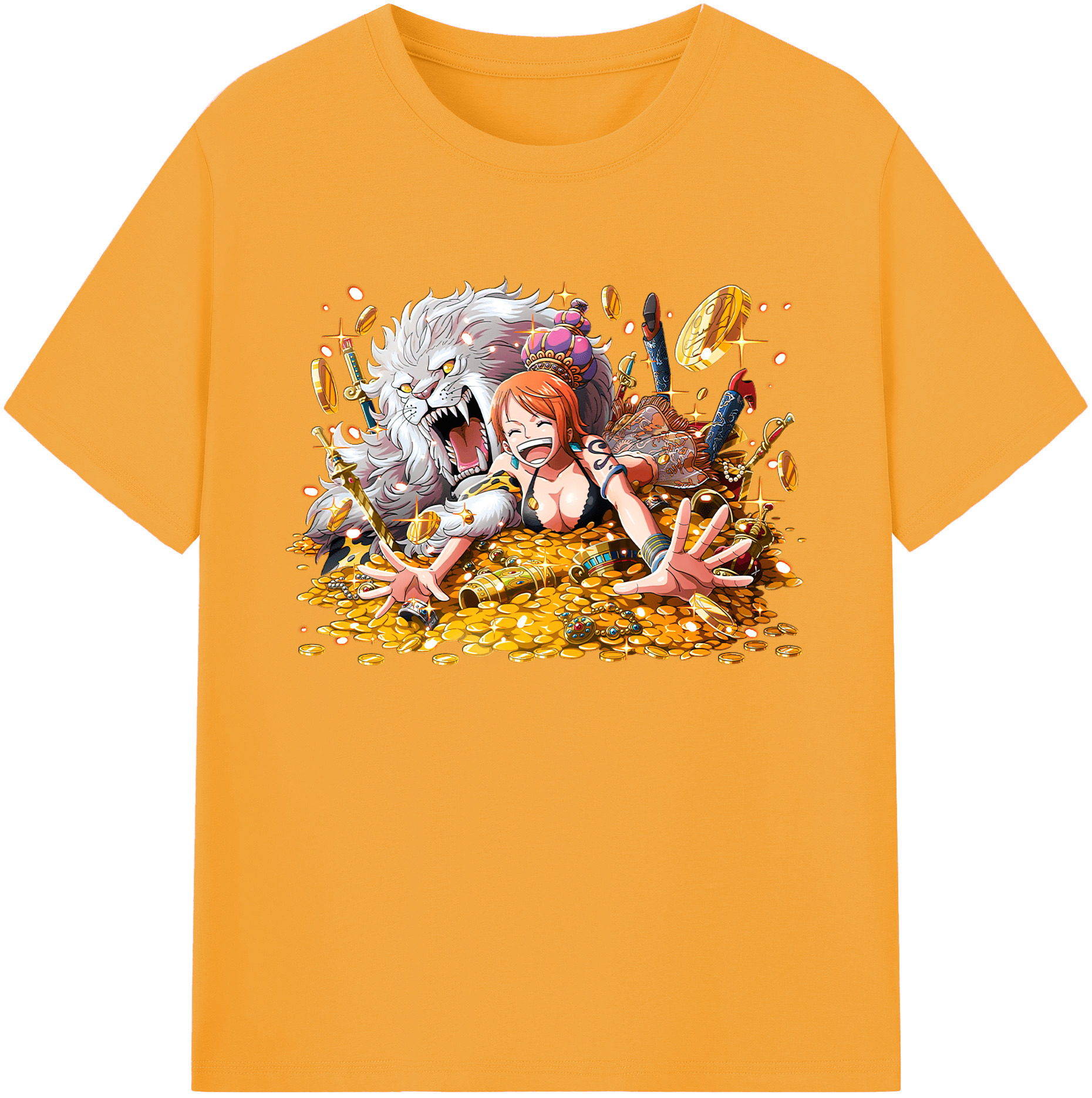 （画像用） ワンピース ナミ ONE PIECE Nami 綿100％ メンズ半袖Tシャツ｜肌触りやわらか＆通気性