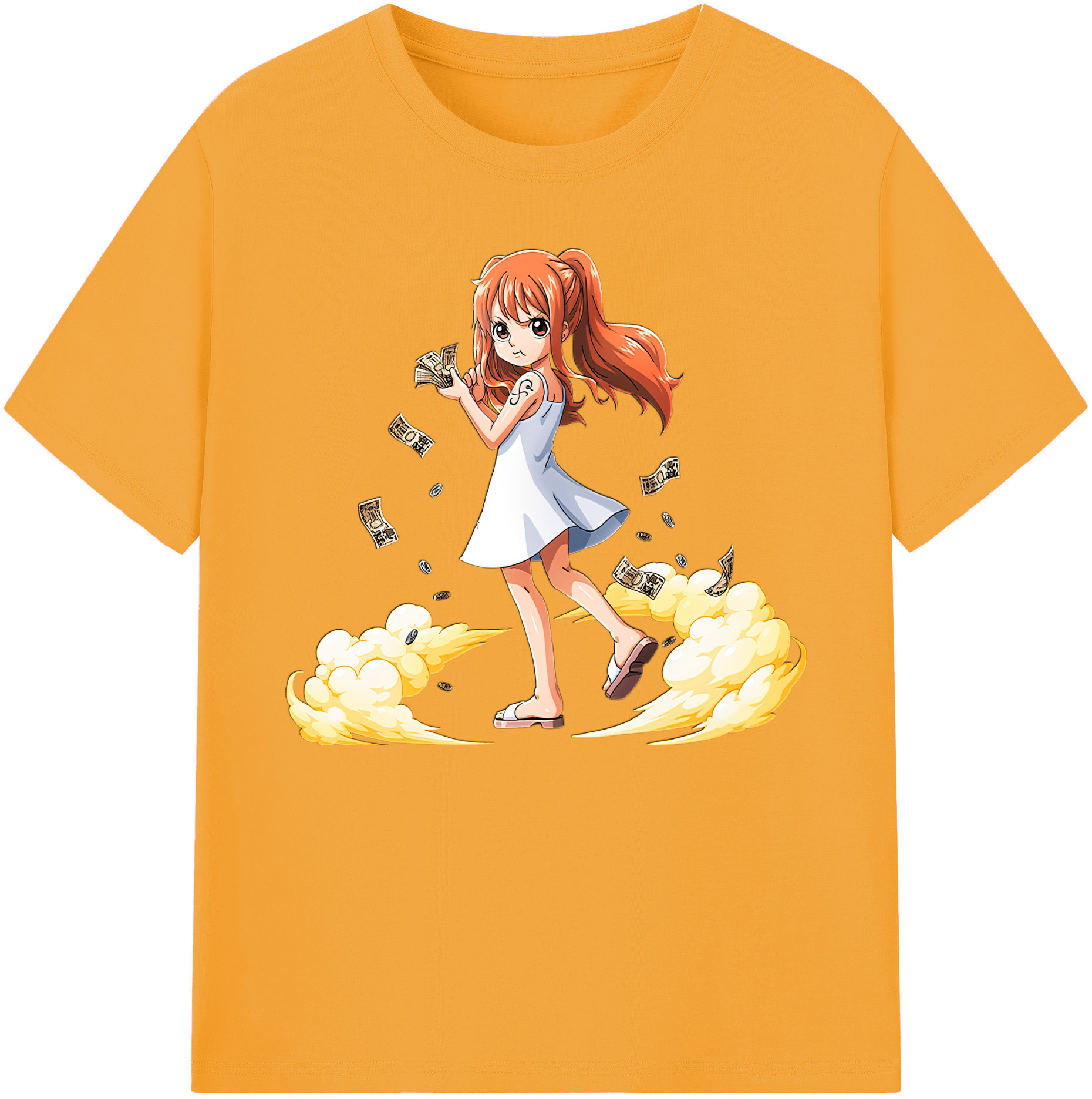 （画像用） ワンピース ナミ ONE PIECE Nami 綿100％ メンズ半袖Tシャツ｜肌触りやわらか＆通気性