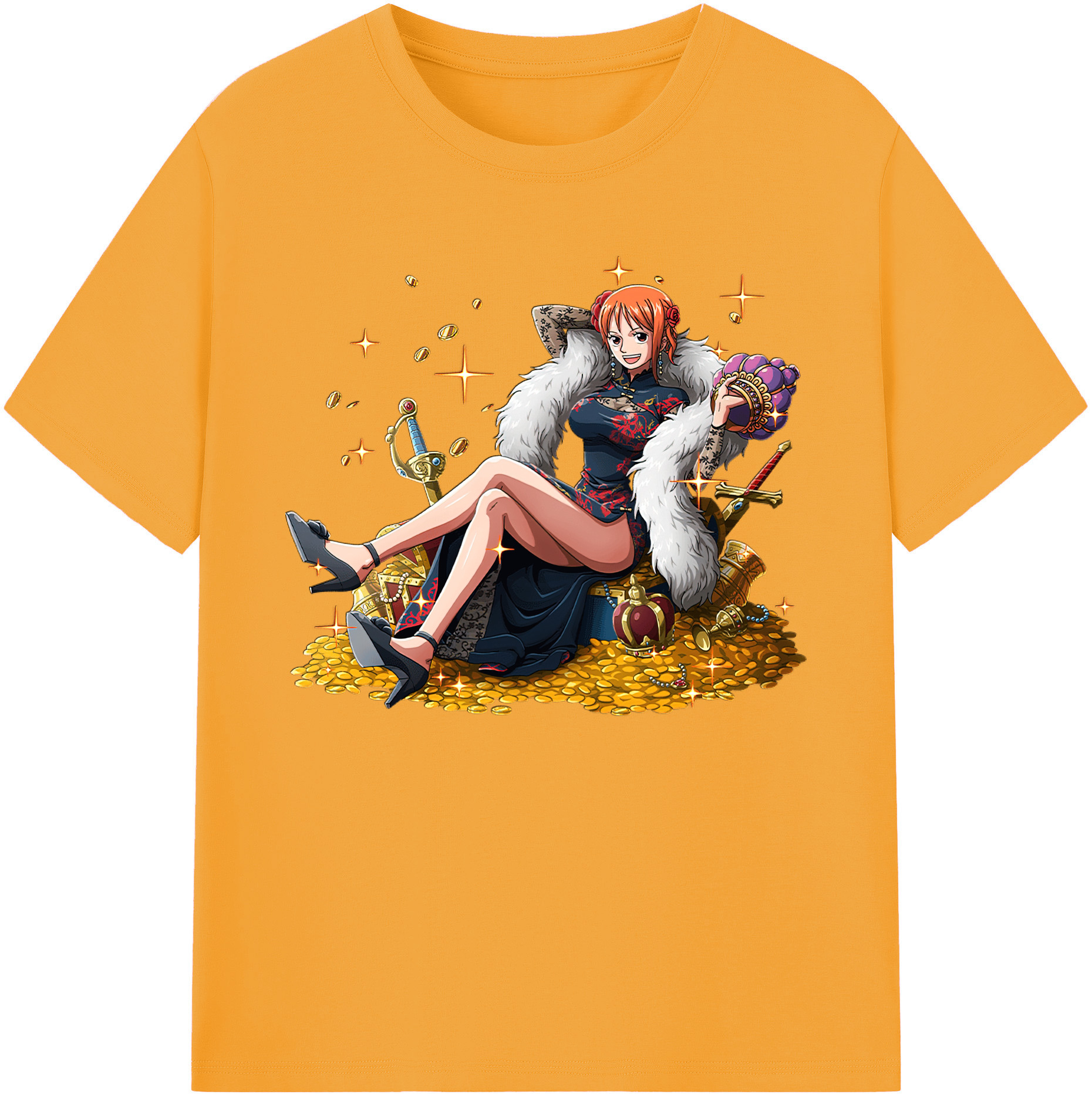 （画像用） ワンピース ナミ ONE PIECE Nami 綿100％ メンズ半袖Tシャツ｜肌触りやわらか＆通気性