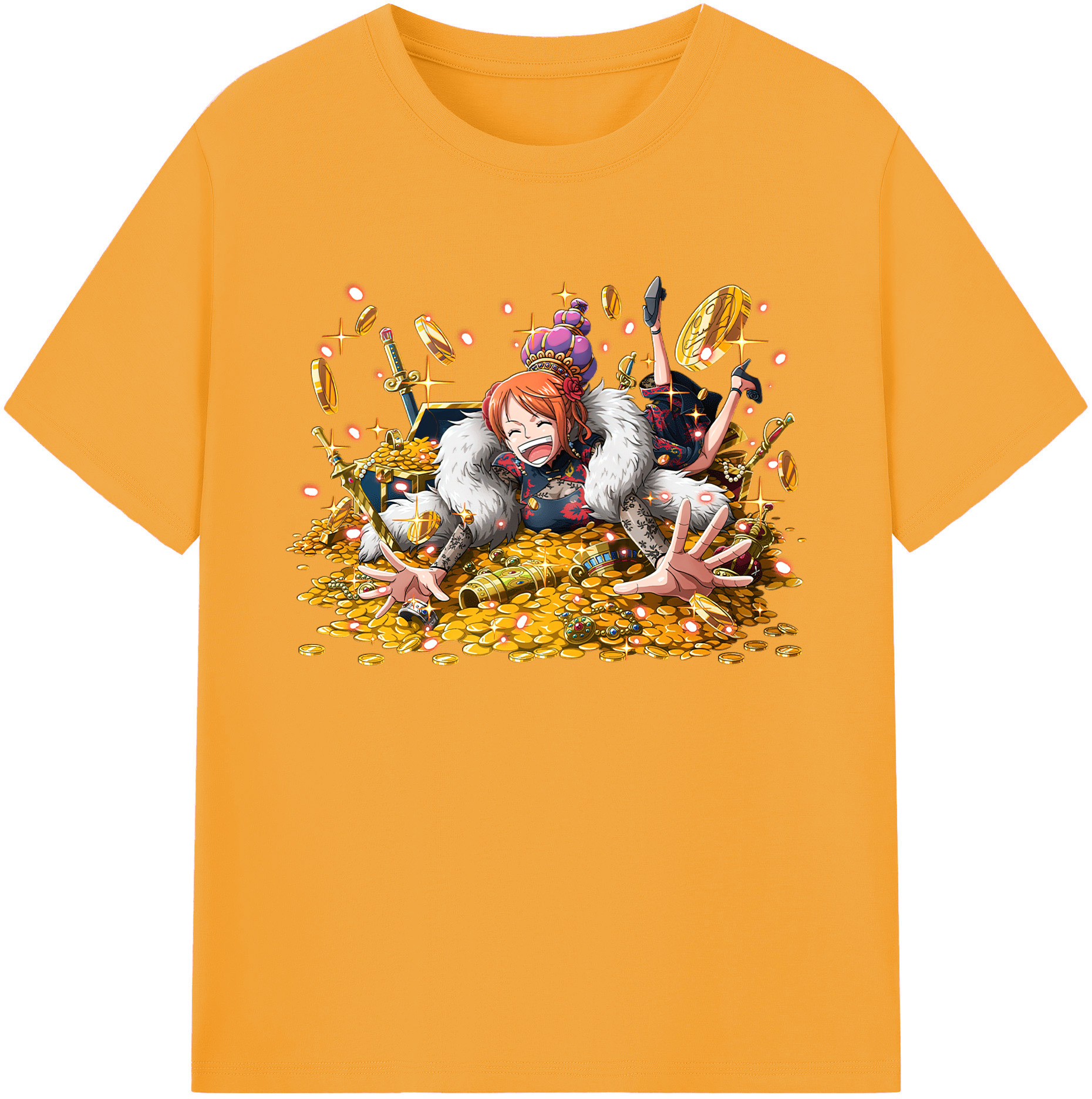 （画像用） ワンピース ナミ ONE PIECE Nami 綿100％ メンズ半袖Tシャツ｜肌触りやわらか＆通気性