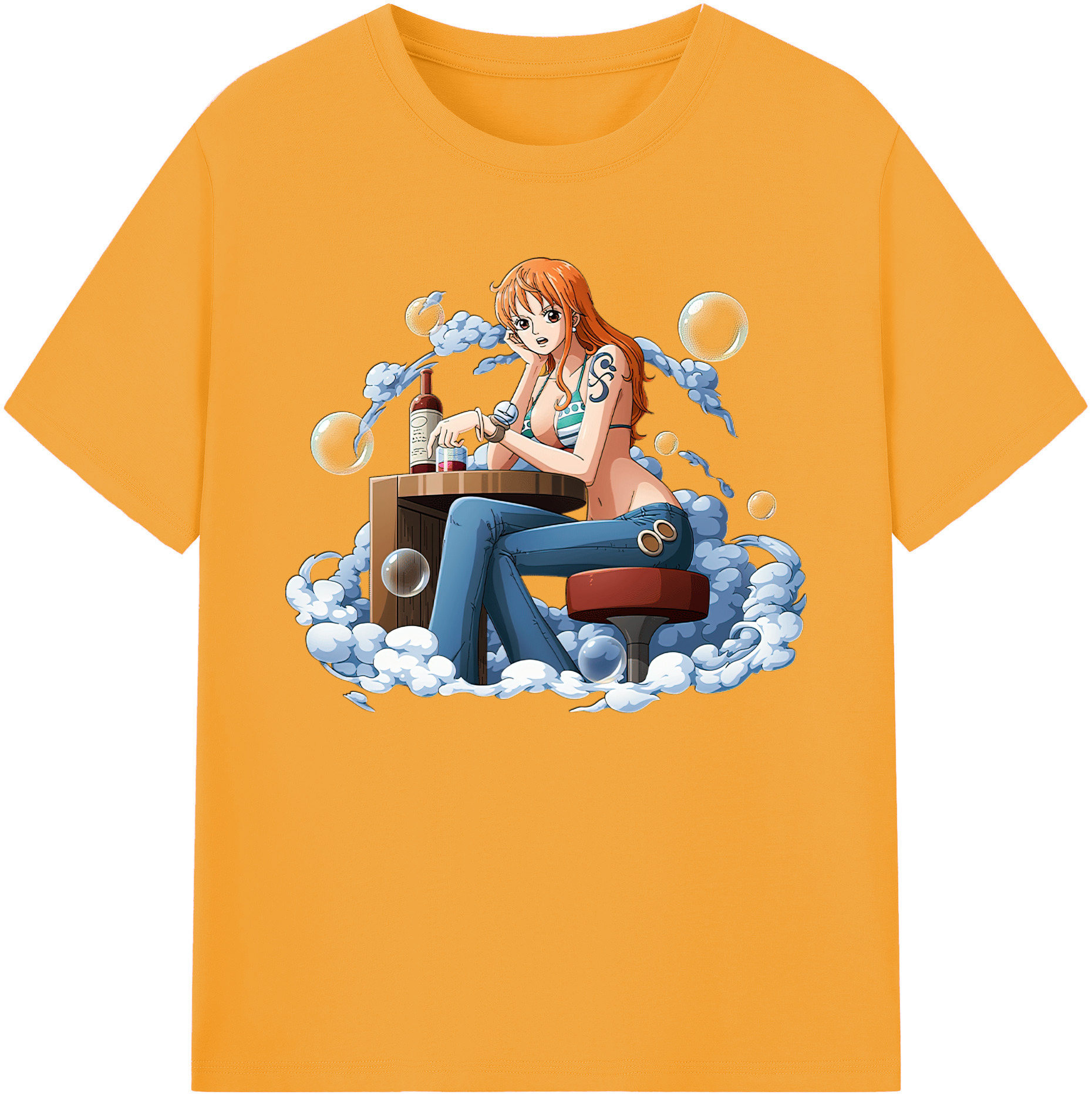 （画像用） ワンピース ナミ ONE PIECE Nami 綿100％ メンズ半袖Tシャツ｜肌触りやわらか＆通気性
