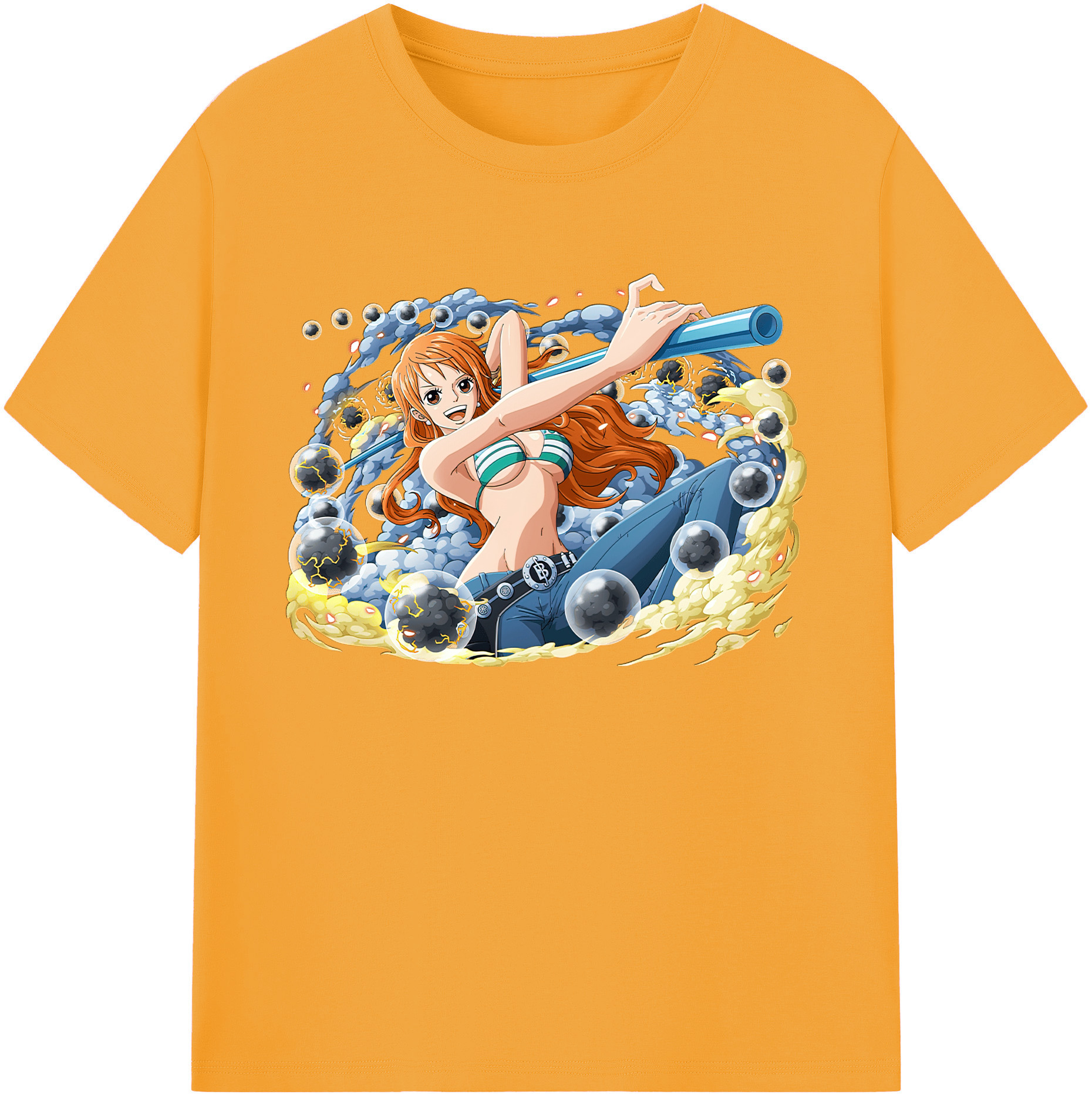 （画像用） ワンピース ナミ ONE PIECE Nami 綿100％ メンズ半袖Tシャツ｜肌触りやわらか＆通気性