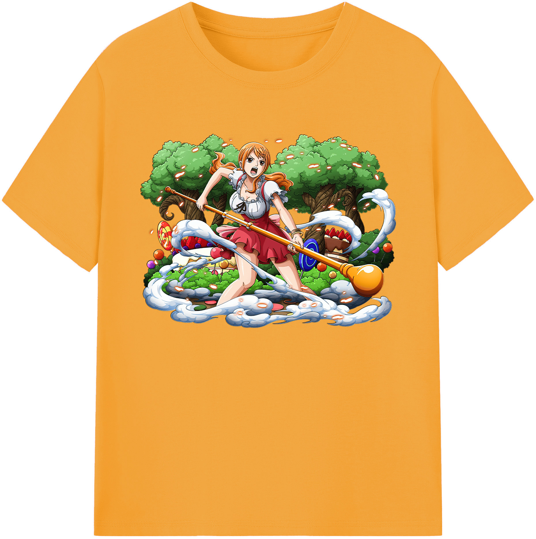 （画像用） ワンピース ナミ ONE PIECE Nami 綿100％ メンズ半袖Tシャツ｜肌触りやわらか＆通気性