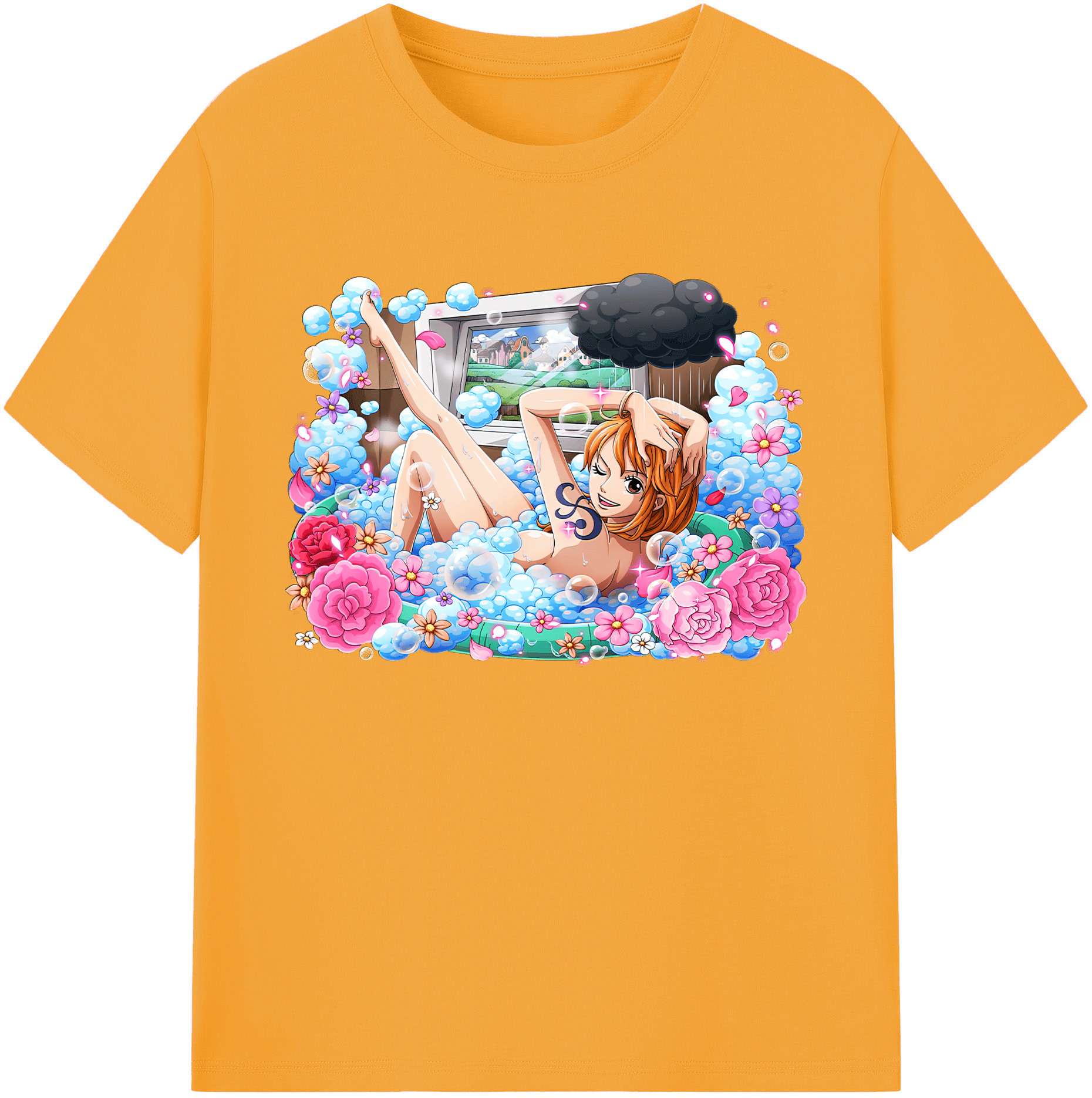 （画像用） ワンピース ナミ ONE PIECE Nami 綿100％ メンズ半袖Tシャツ｜肌触りやわらか＆通気性