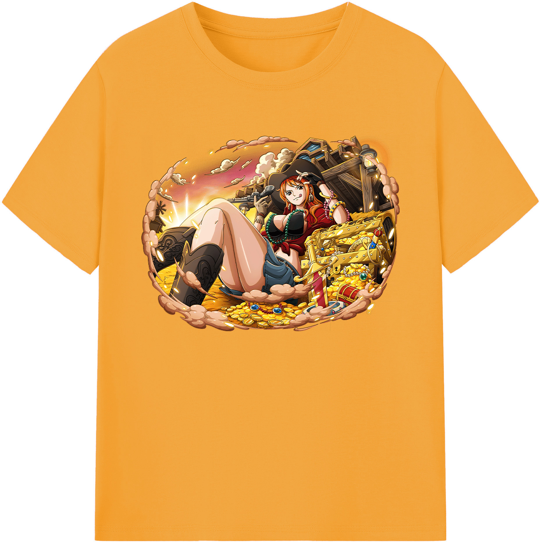 （画像用） ワンピース ナミ ONE PIECE Nami 綿100％ メンズ半袖Tシャツ｜肌触りやわらか＆通気性