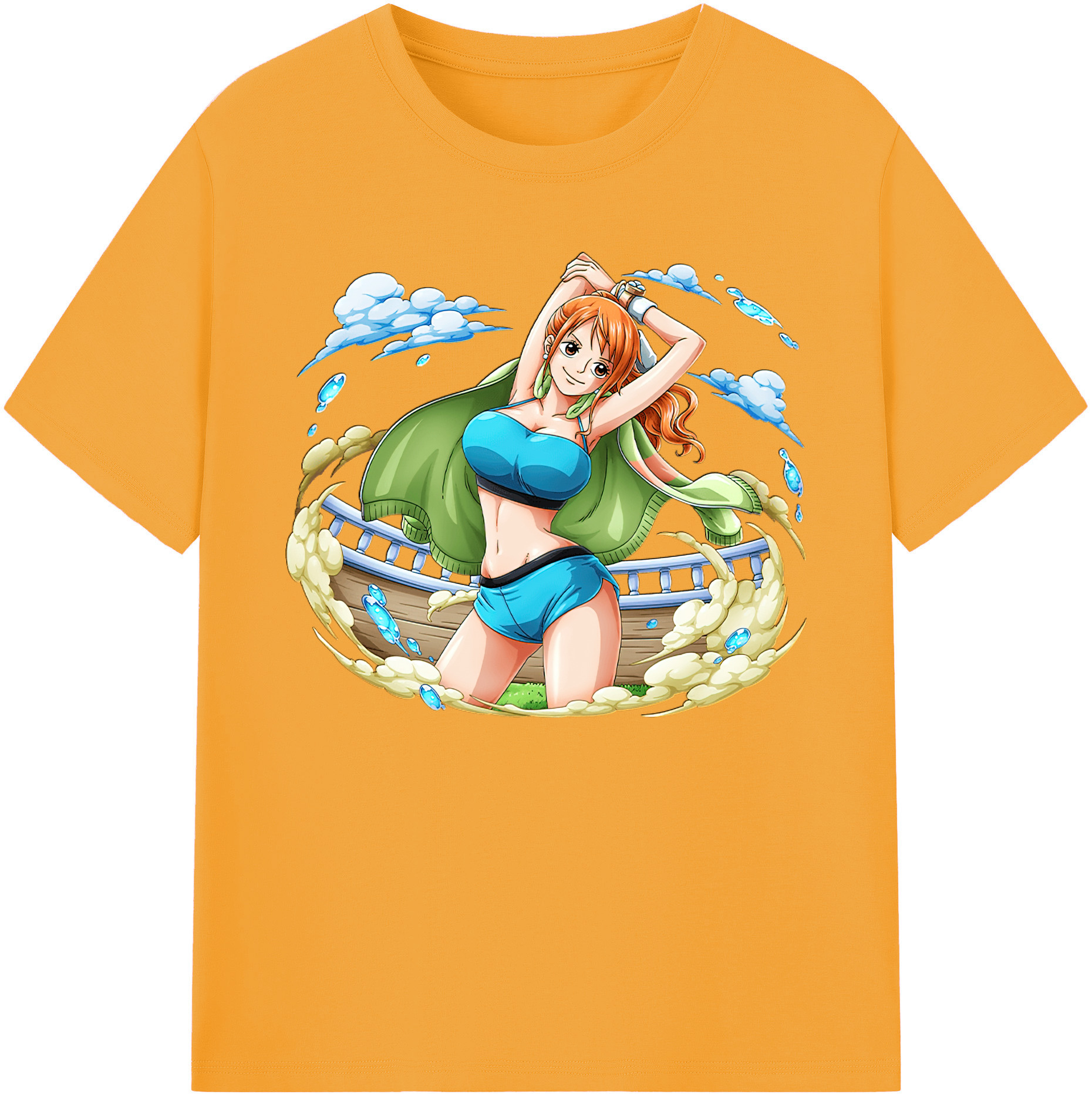 （画像用） ワンピース ナミ ONE PIECE Nami 綿100％ メンズ半袖Tシャツ｜肌触りやわらか＆通気性