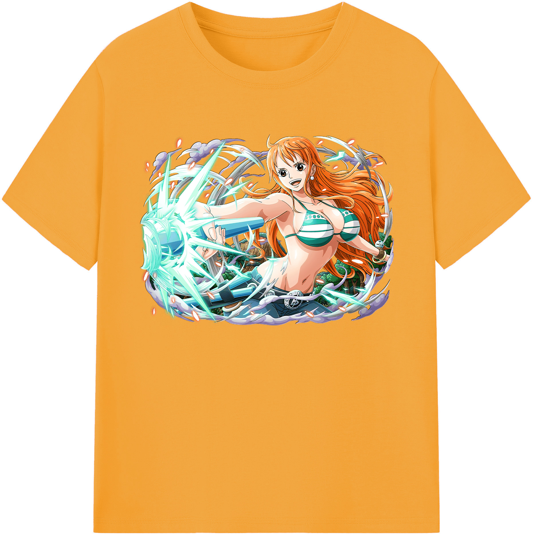 （画像用） ワンピース ナミ ONE PIECE Nami 綿100％ メンズ半袖Tシャツ｜肌触りやわらか＆通気性