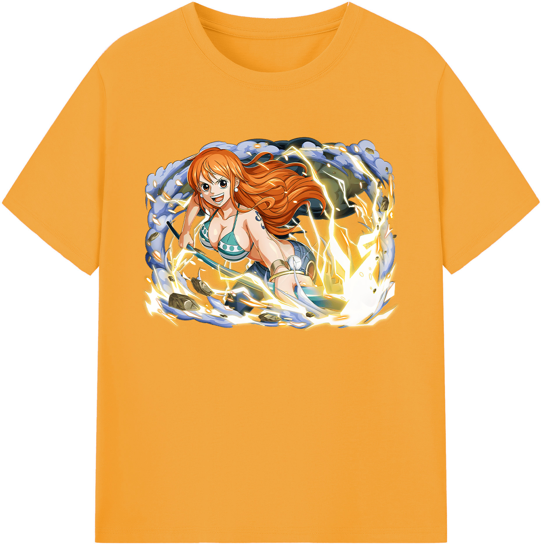 （画像用） ワンピース ナミ ONE PIECE Nami 綿100％ メンズ半袖Tシャツ｜肌触りやわらか＆通気性
