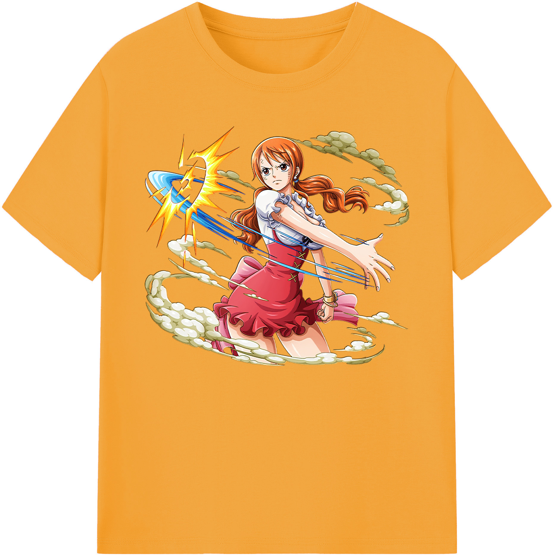 （画像用） ワンピース ナミ ONE PIECE Nami 綿100％ メンズ半袖Tシャツ｜肌触りやわらか＆通気性