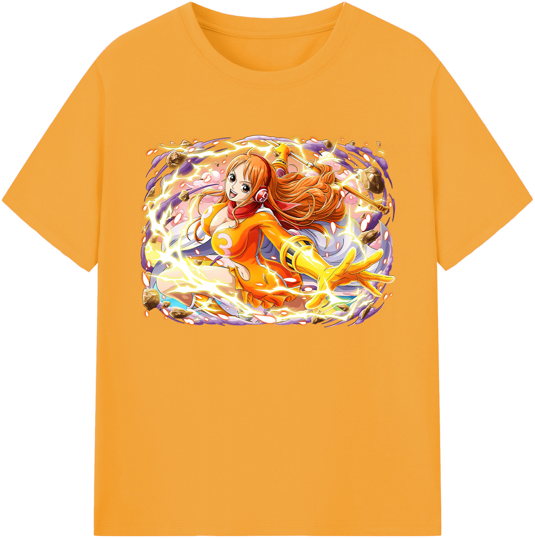 （画像用） ワンピース ナミ ONE PIECE Nami 綿100％ メンズ半袖Tシャツ｜肌触りやわらか＆通気性