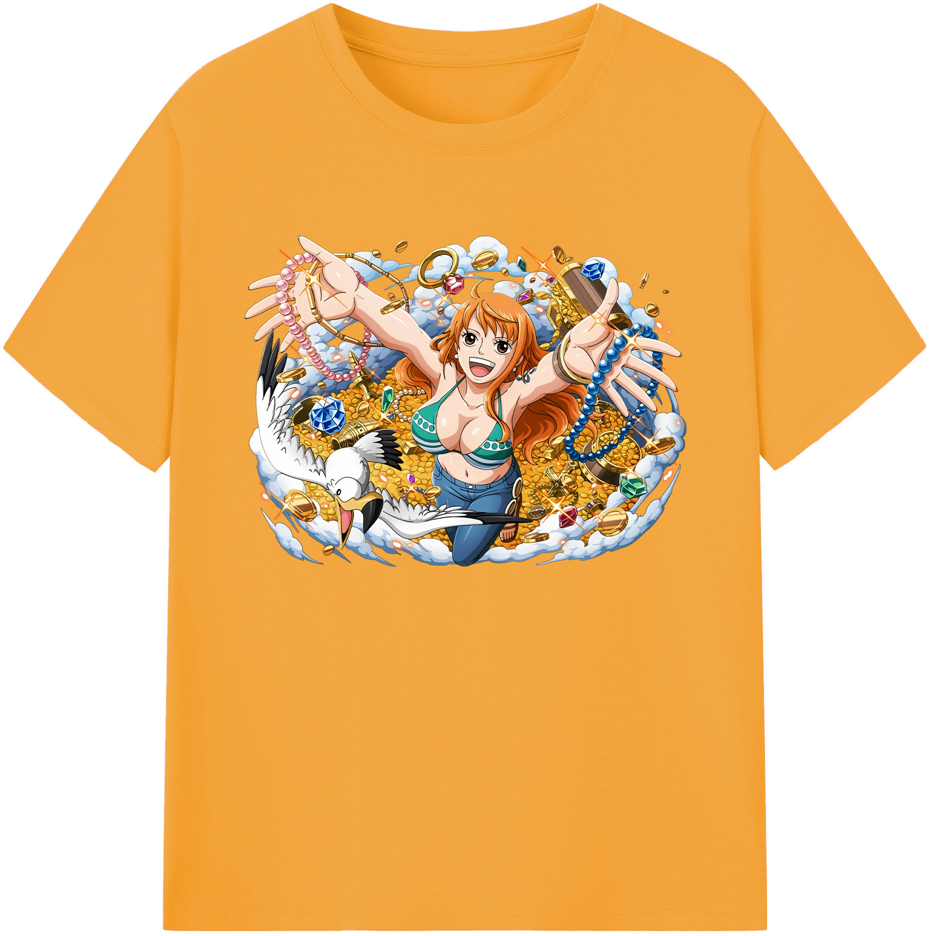 ワンピース ナミ ONE PIECE Nami 綿100％ メンズ半袖Tシャツ｜肌触りやわらか＆通気性