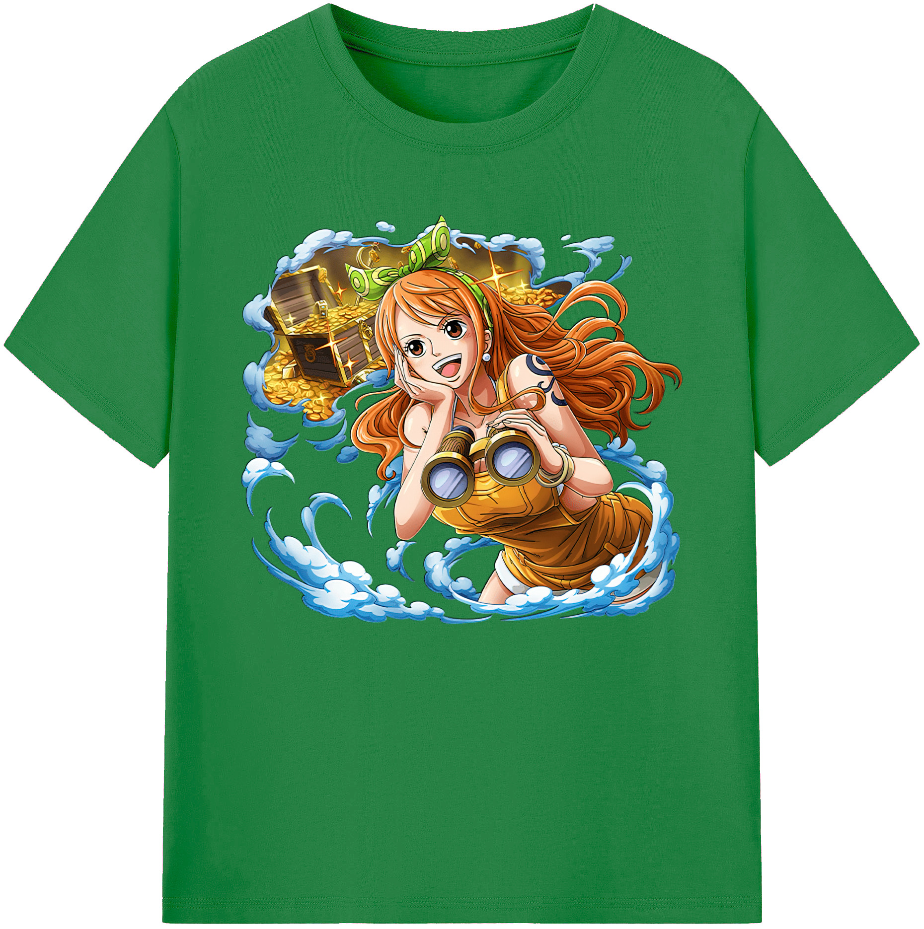 （画像用） ワンピース ナミ ONE PIECE Nami 綿100％ メンズ半袖Tシャツ｜肌触りやわらか＆通気性