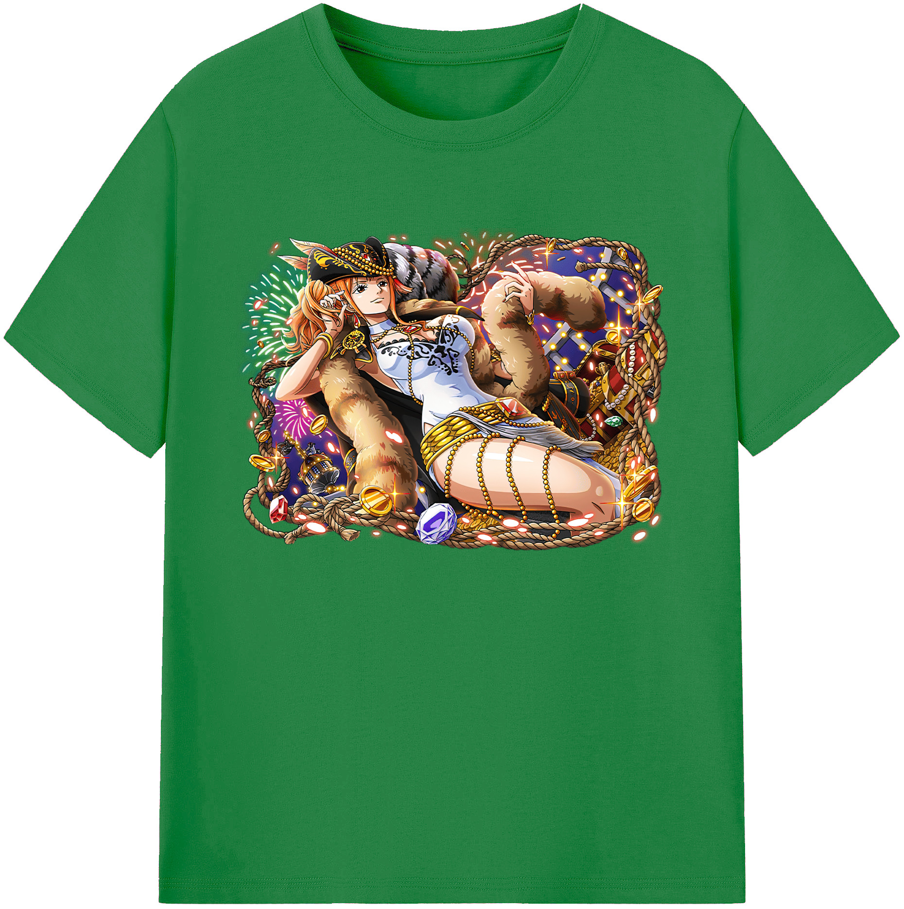 （画像用） ワンピース ナミ ONE PIECE Nami 綿100％ メンズ半袖Tシャツ｜肌触りやわらか＆通気性