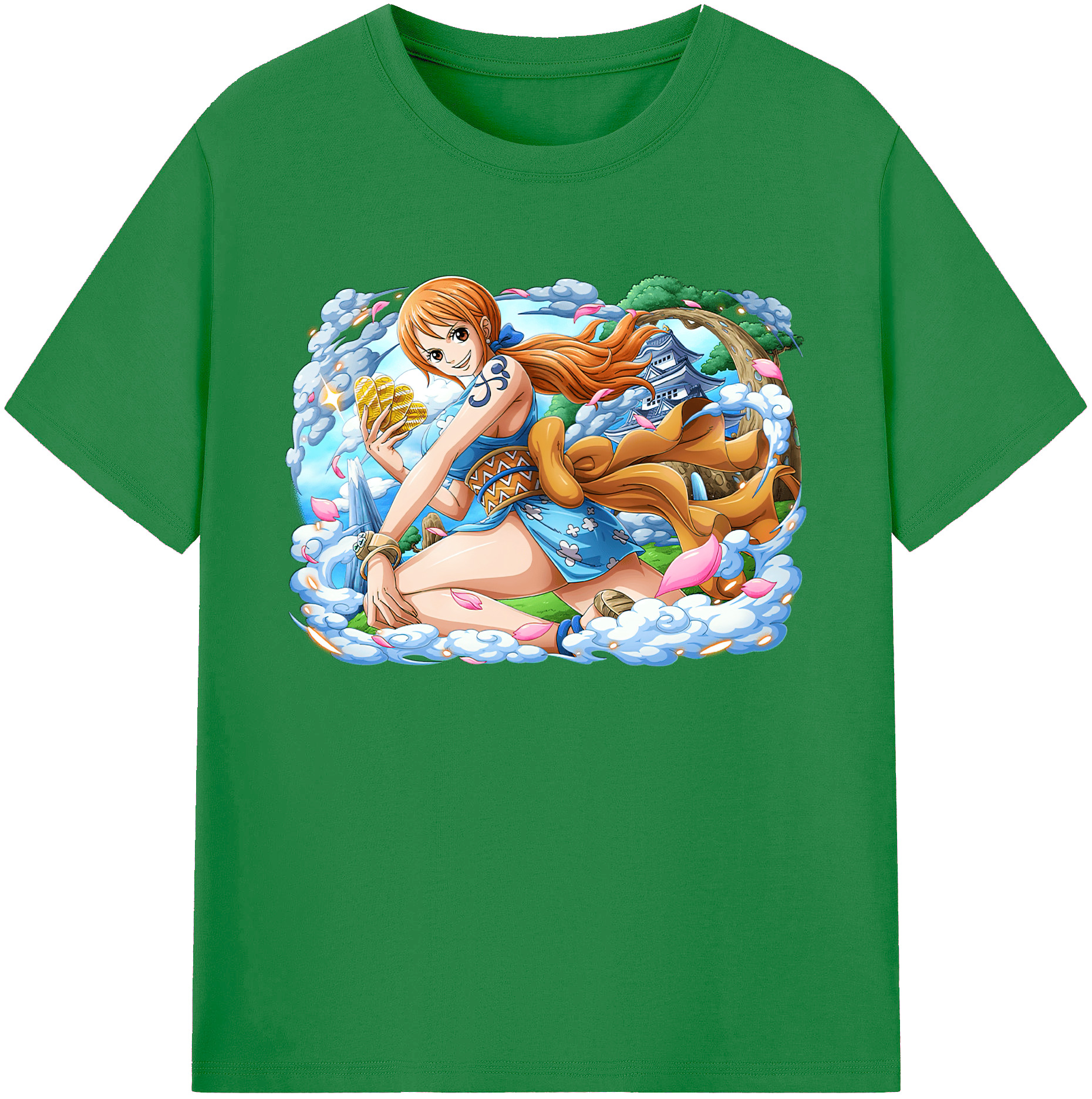 （画像用） ワンピース ナミ ONE PIECE Nami 綿100％ メンズ半袖Tシャツ｜肌触りやわらか＆通気性