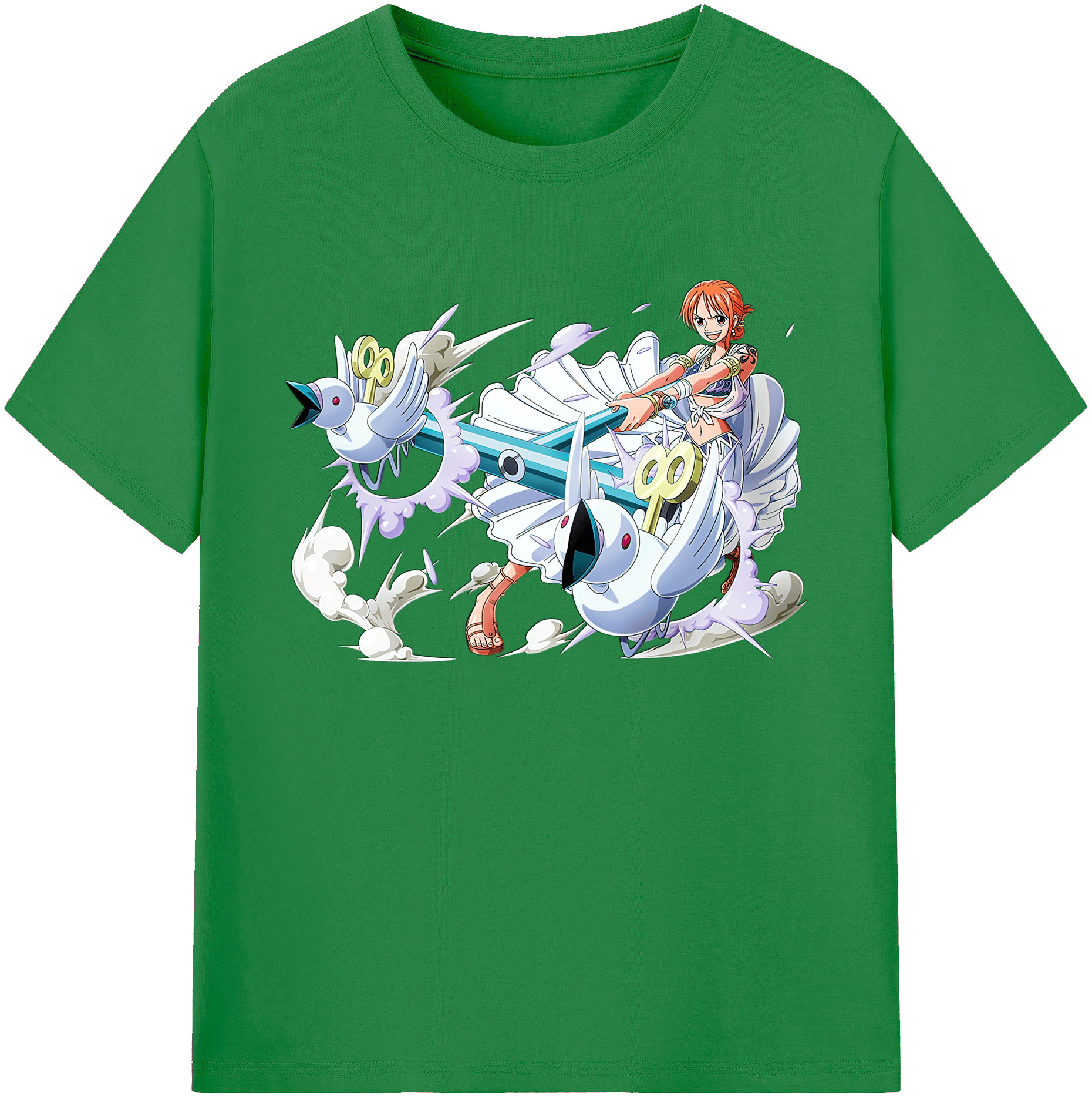（画像用） ワンピース ナミ ONE PIECE Nami 綿100％ メンズ半袖Tシャツ｜肌触りやわらか＆通気性