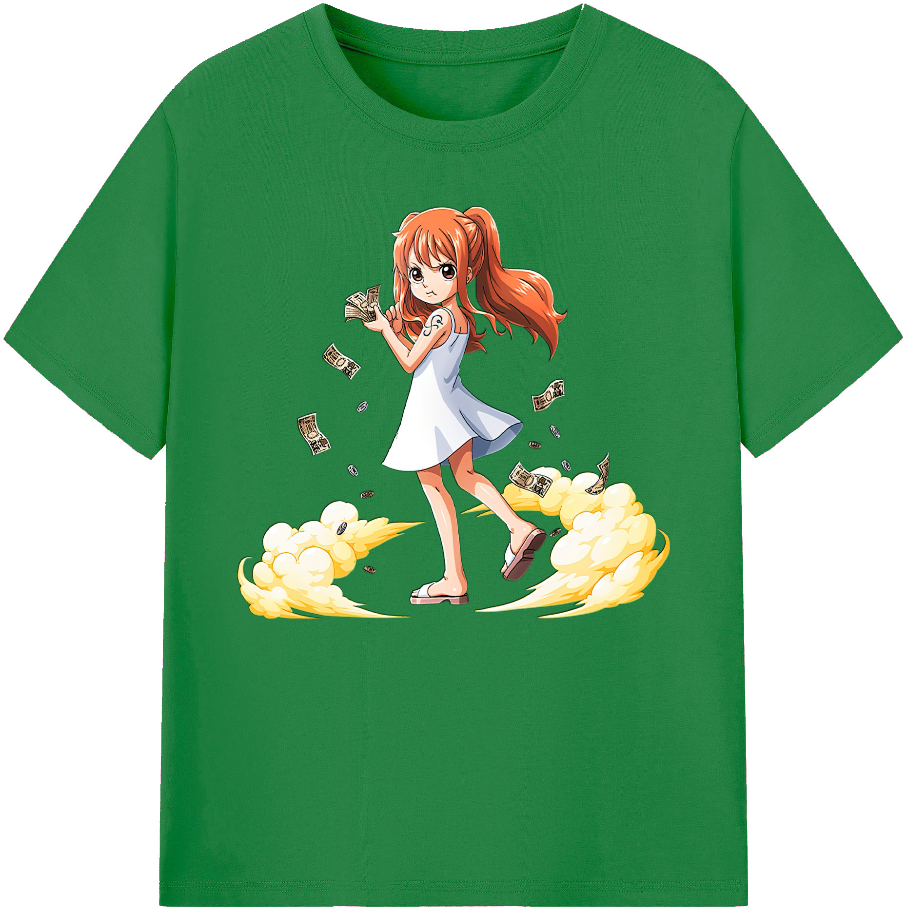 （画像用） ワンピース ナミ ONE PIECE Nami 綿100％ メンズ半袖Tシャツ｜肌触りやわらか＆通気性