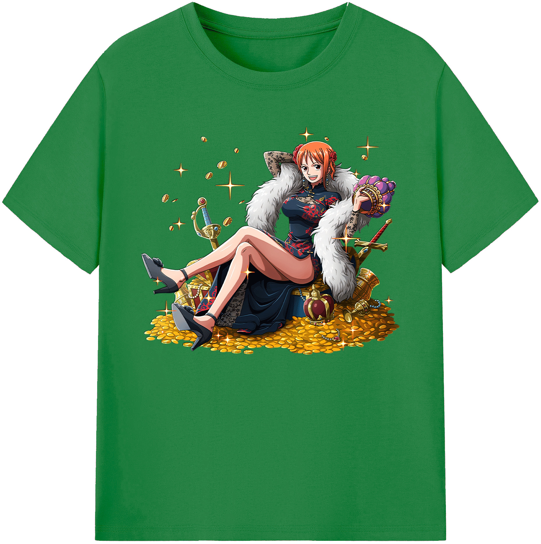 （画像用） ワンピース ナミ ONE PIECE Nami 綿100％ メンズ半袖Tシャツ｜肌触りやわらか＆通気性
