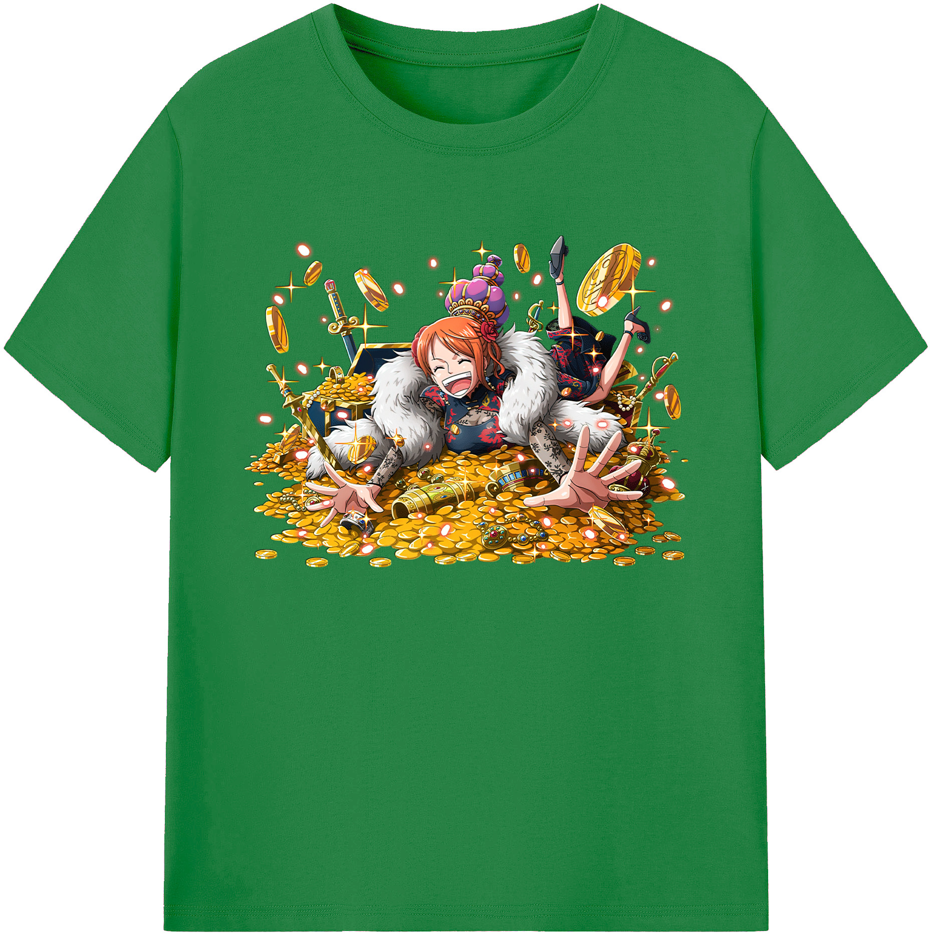 （画像用） ワンピース ナミ ONE PIECE Nami 綿100％ メンズ半袖Tシャツ｜肌触りやわらか＆通気性