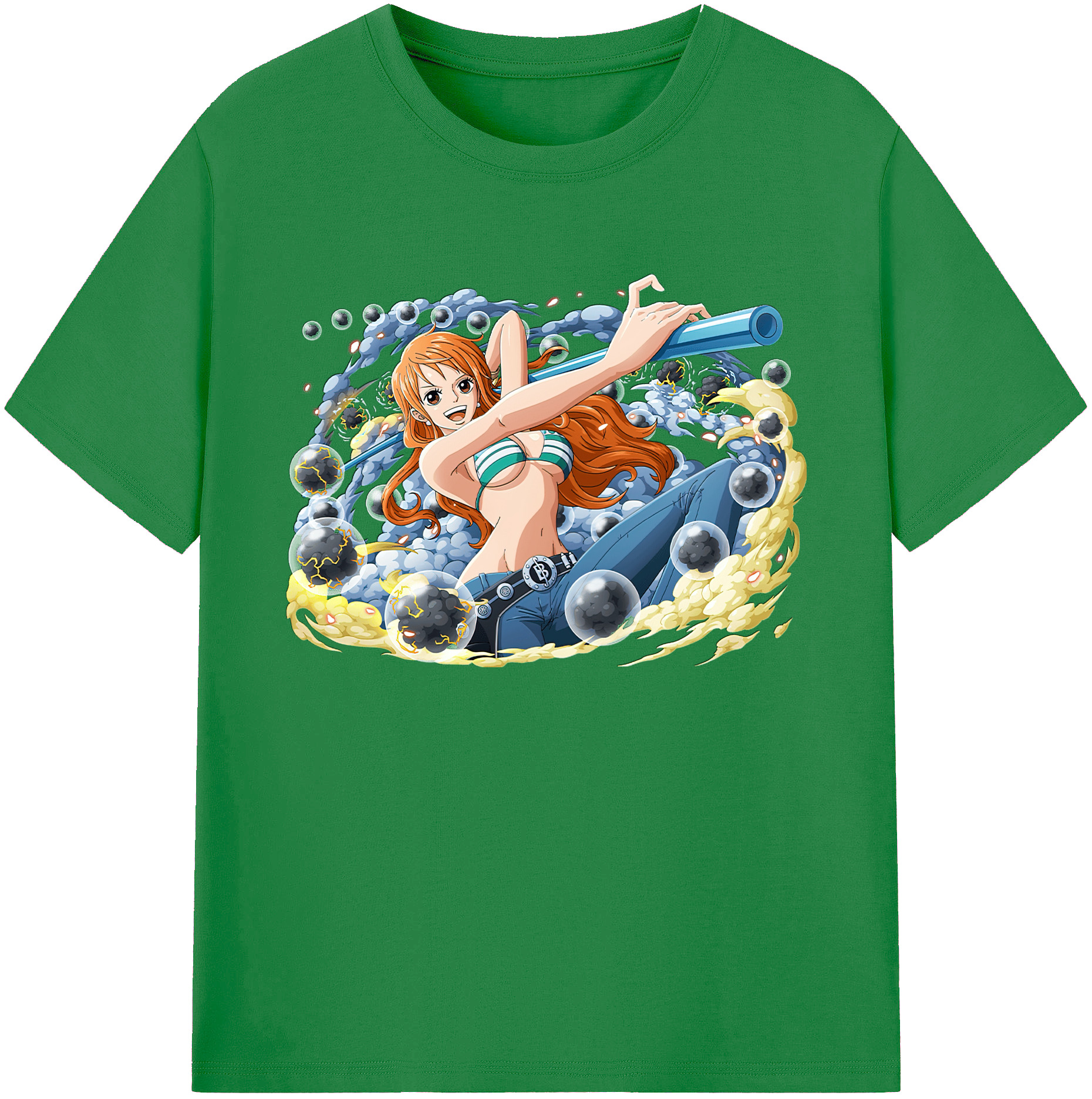 （画像用） ワンピース ナミ ONE PIECE Nami 綿100％ メンズ半袖Tシャツ｜肌触りやわらか＆通気性