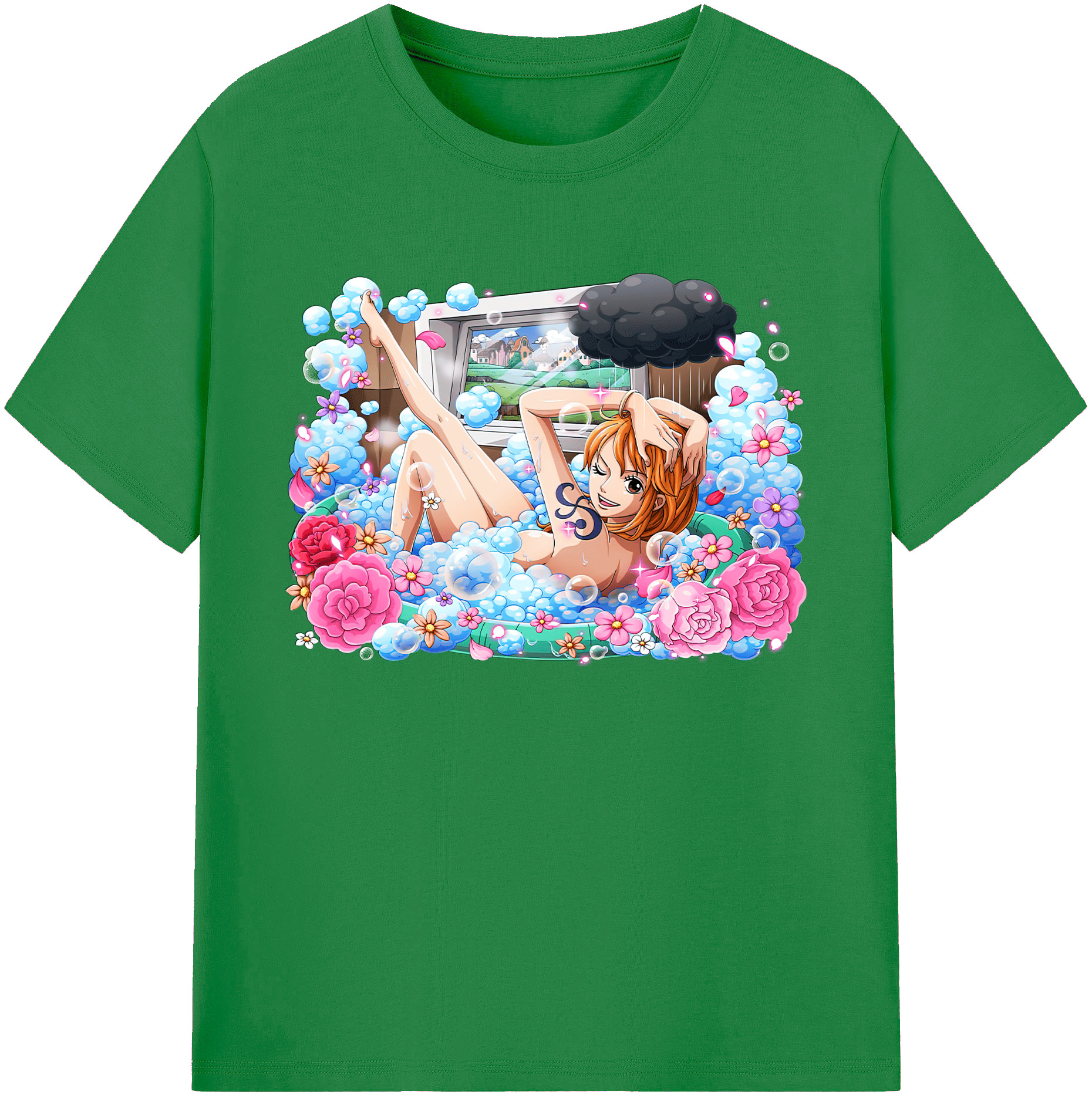 （画像用） ワンピース ナミ ONE PIECE Nami 綿100％ メンズ半袖Tシャツ｜肌触りやわらか＆通気性