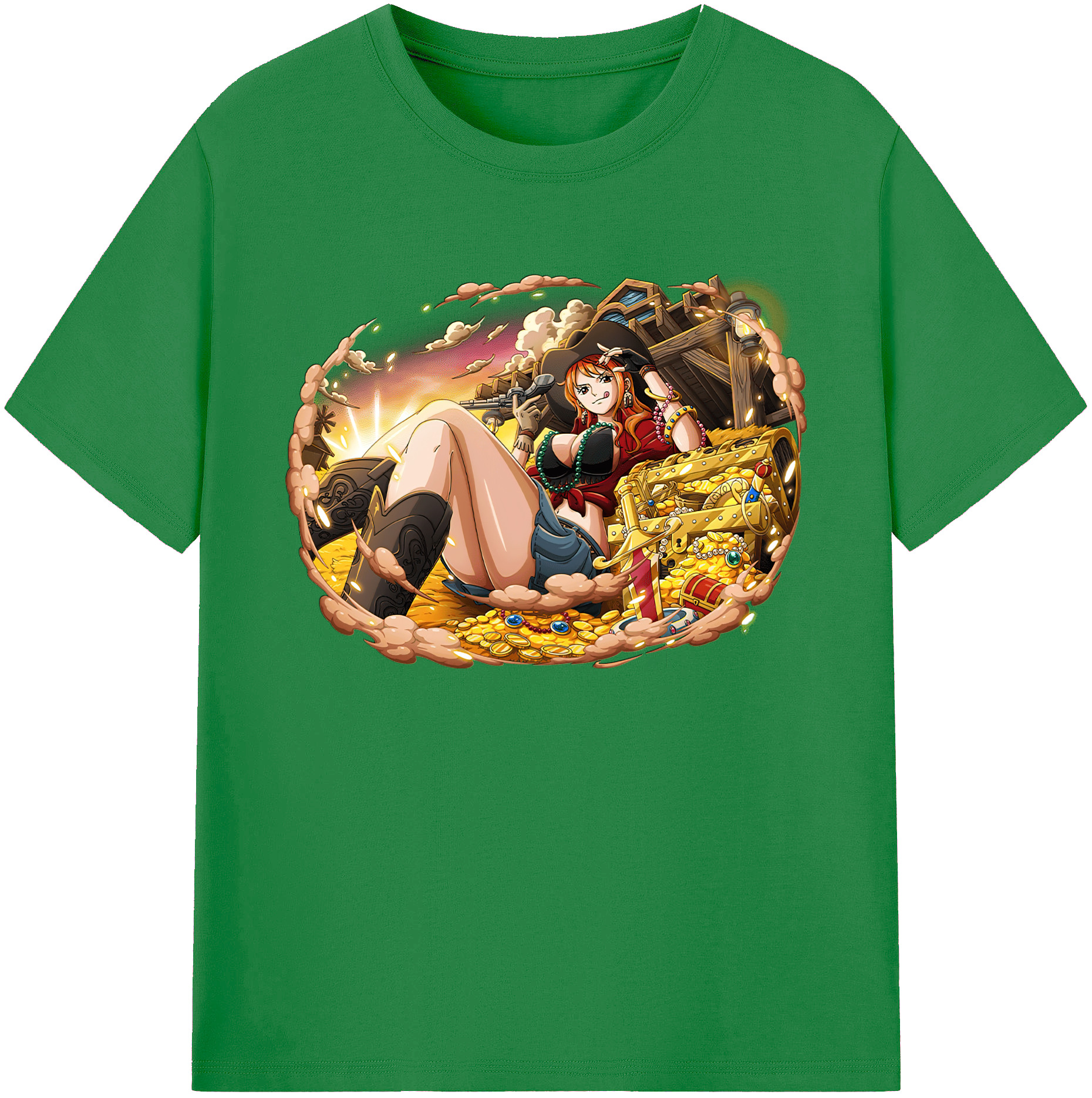 （画像用） ワンピース ナミ ONE PIECE Nami 綿100％ メンズ半袖Tシャツ｜肌触りやわらか＆通気性