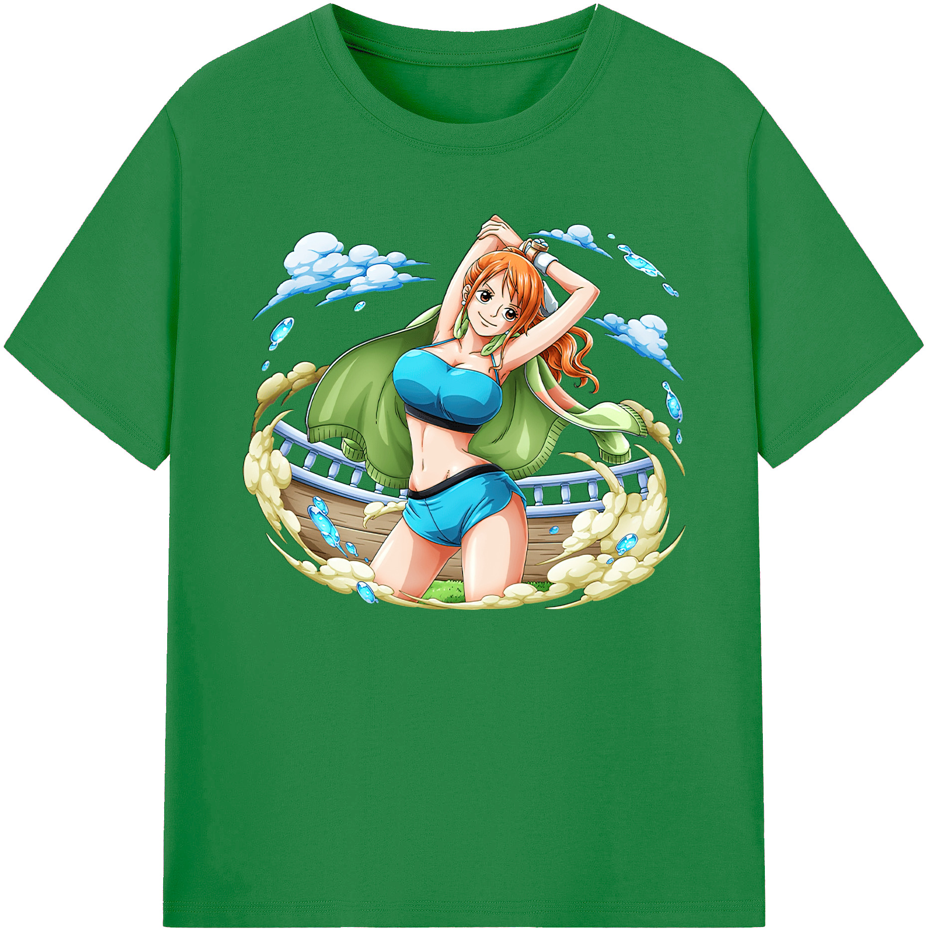 （画像用） ワンピース ナミ ONE PIECE Nami 綿100％ メンズ半袖Tシャツ｜肌触りやわらか＆通気性