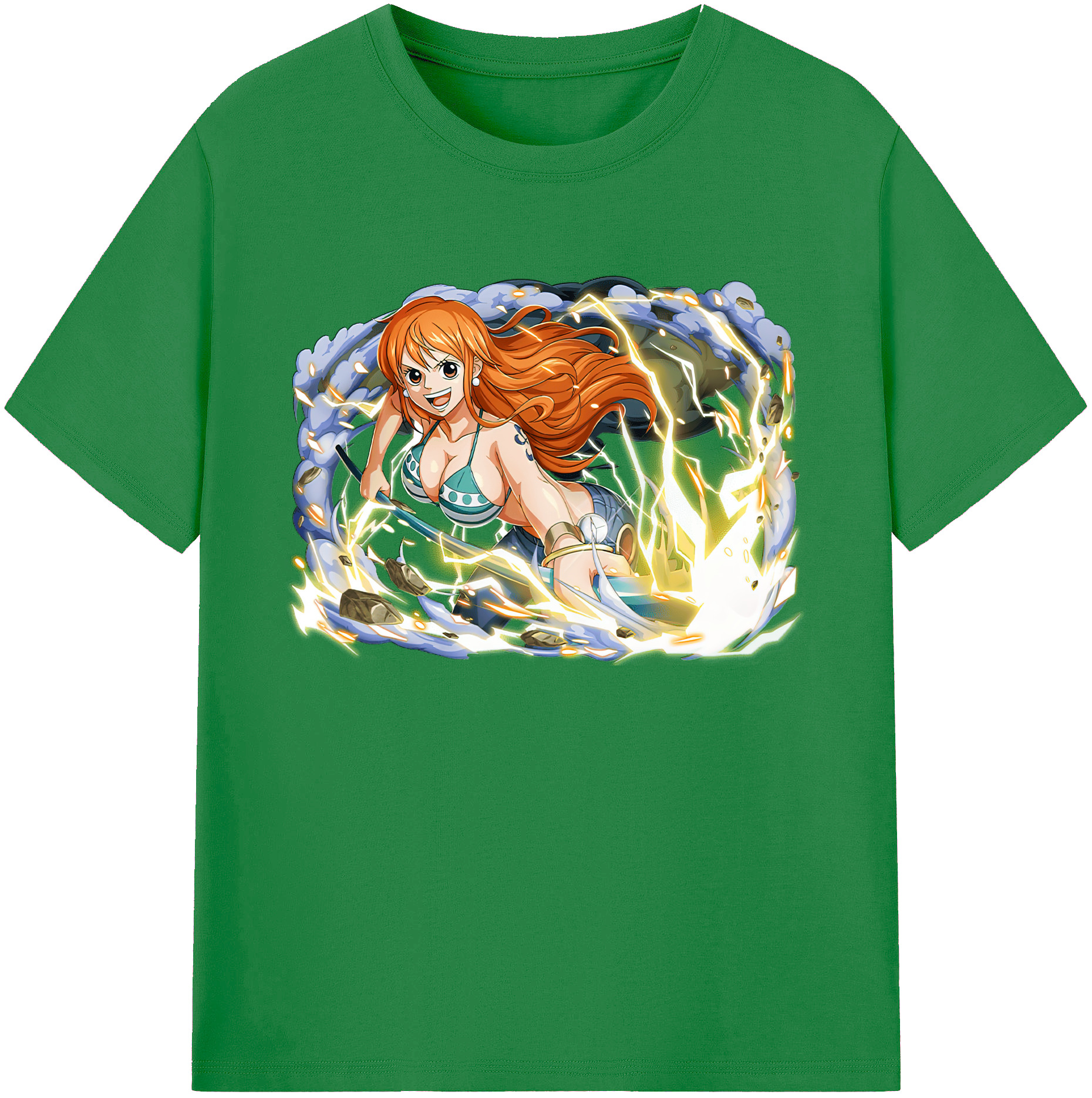 （画像用） ワンピース ナミ ONE PIECE Nami 綿100％ メンズ半袖Tシャツ｜肌触りやわらか＆通気性