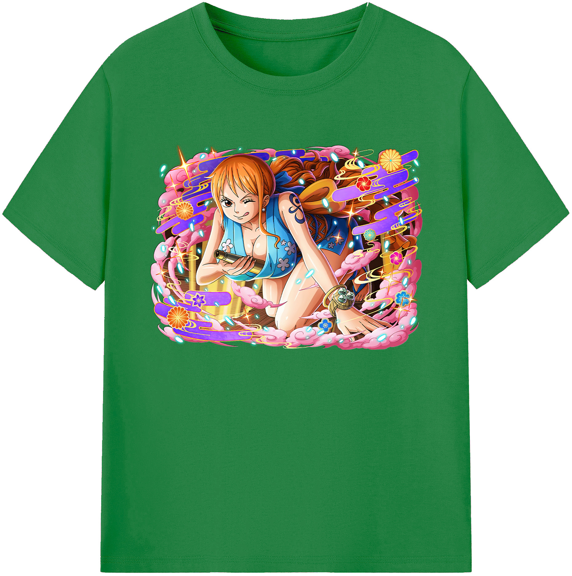 （画像用） ワンピース ナミ ONE PIECE Nami 綿100％ メンズ半袖Tシャツ｜肌触りやわらか＆通気性