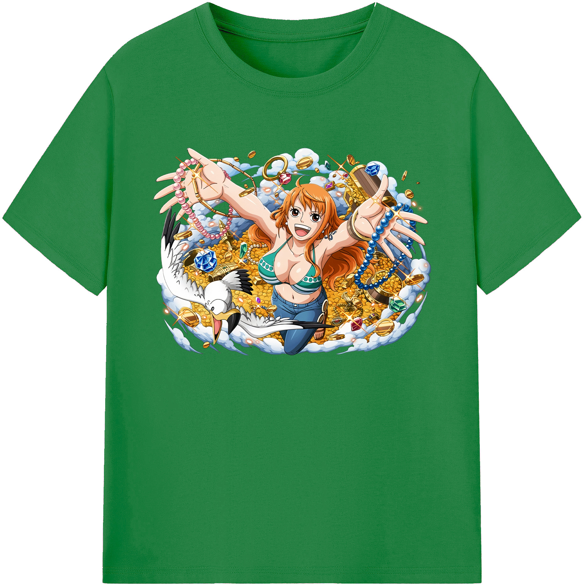ワンピース ナミ ONE PIECE Nami 綿100％ メンズ半袖Tシャツ｜肌触りやわらか＆通気性