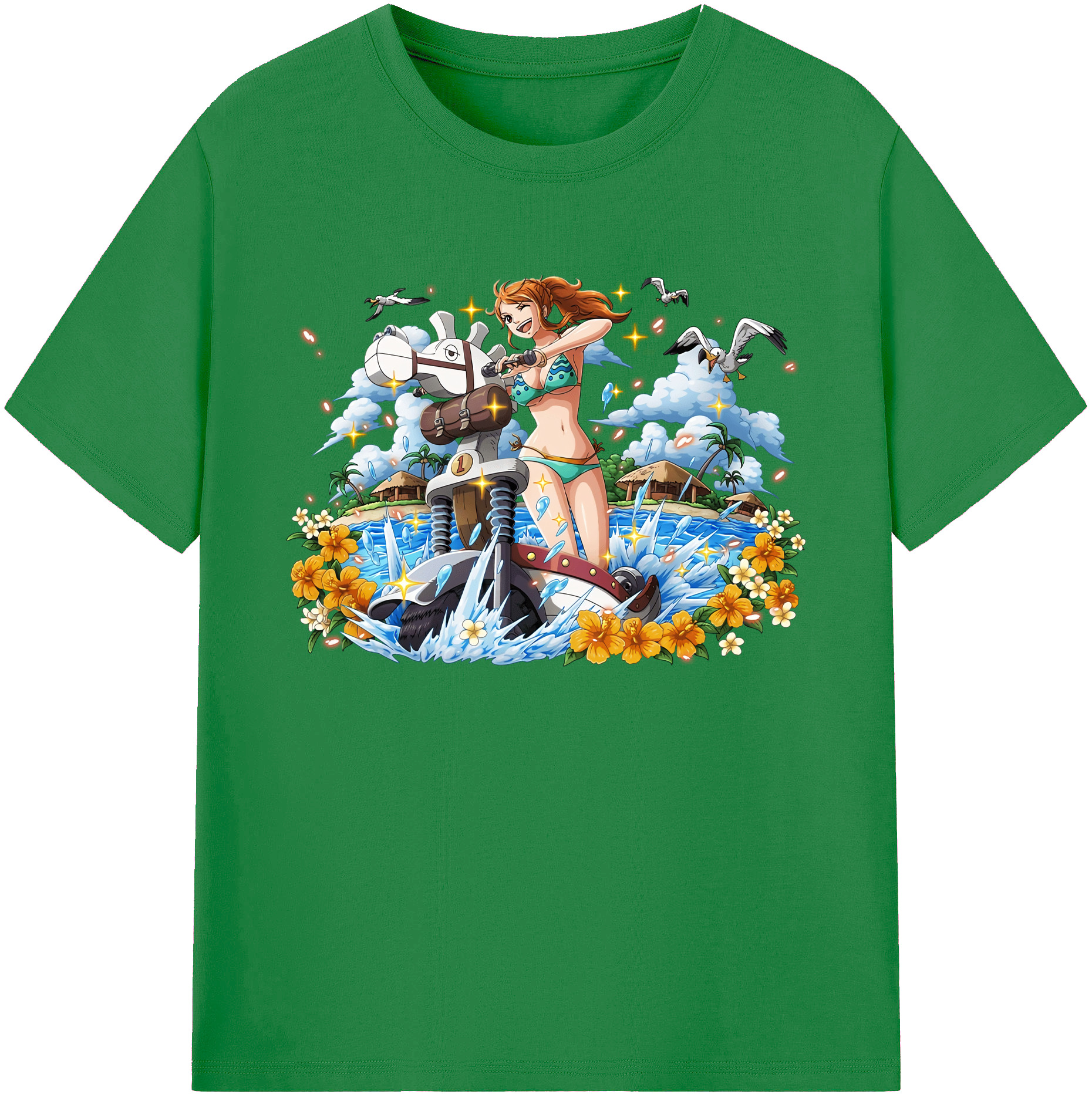 ワンピース ナミ ONE PIECE Nami 綿100％ メンズ半袖Tシャツ｜肌触りやわらか＆通気性