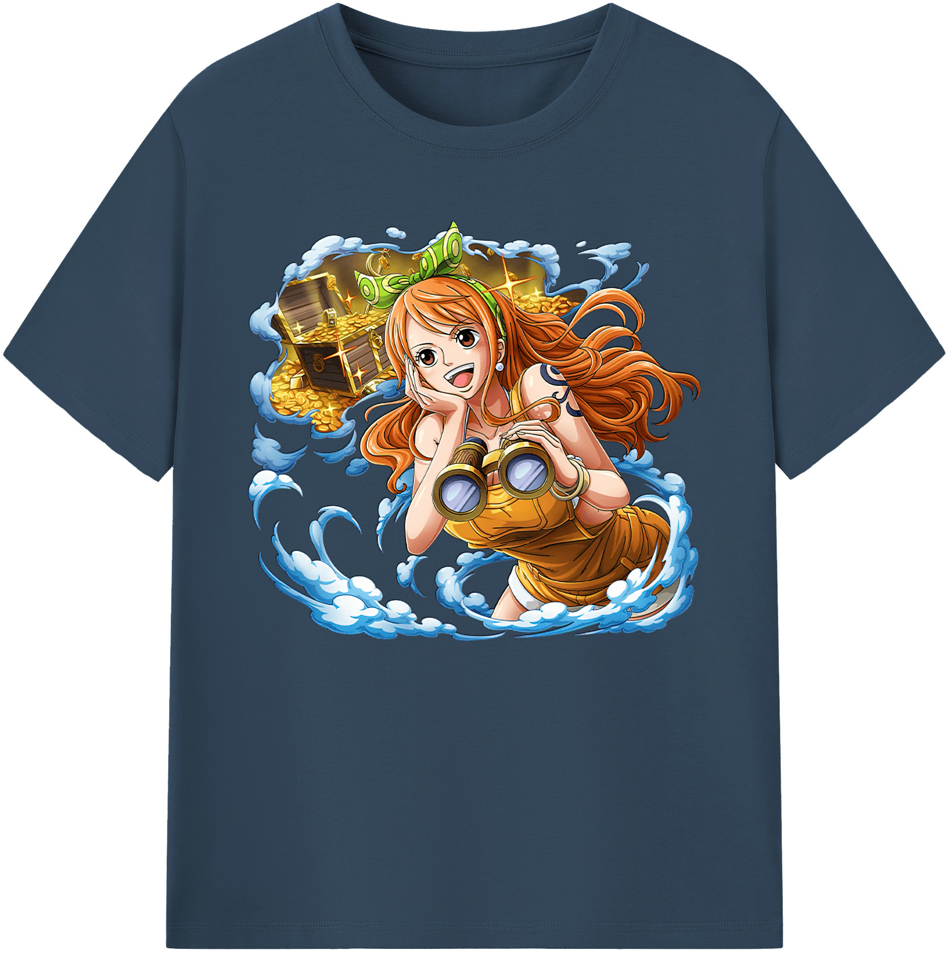 （画像用） ワンピース ナミ ONE PIECE Nami 綿100％ メンズ半袖Tシャツ｜肌触りやわらか＆通気性