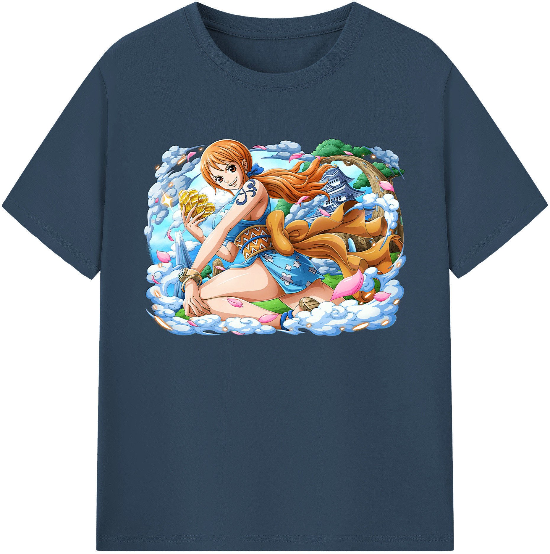 （画像用） ワンピース ナミ ONE PIECE Nami 綿100％ メンズ半袖Tシャツ｜肌触りやわらか＆通気性