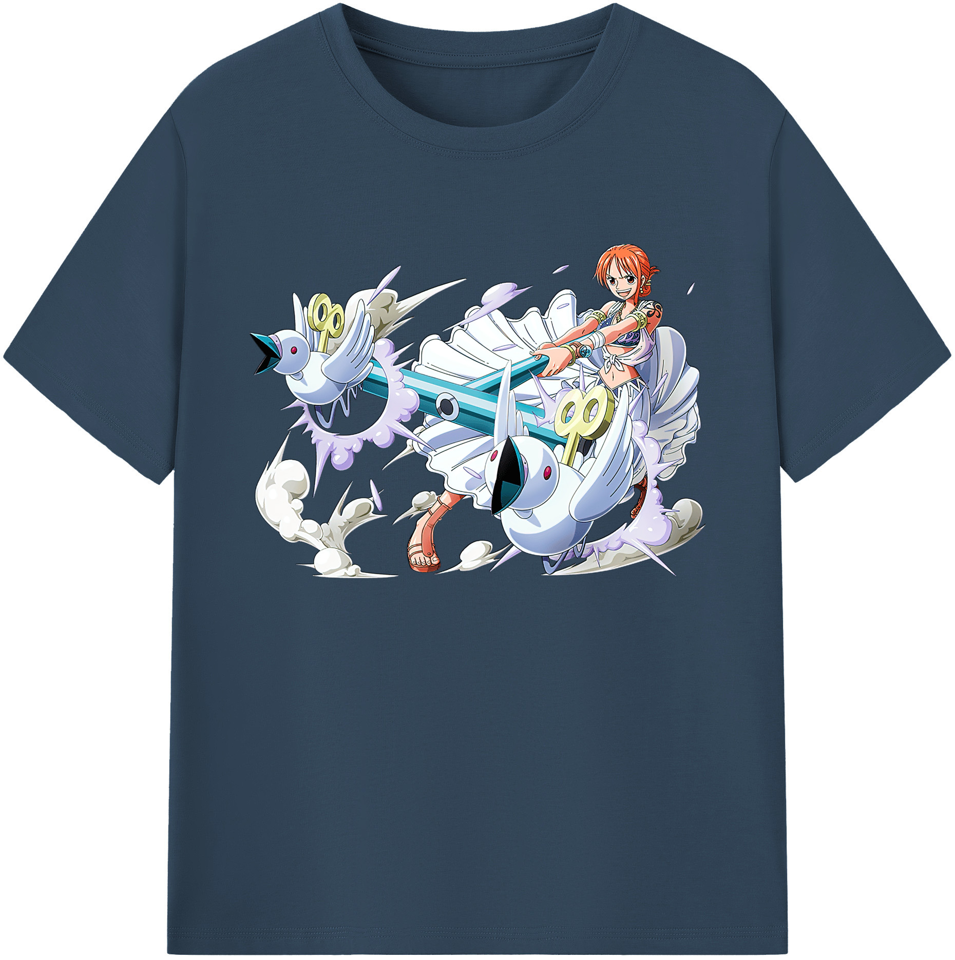 （画像用） ワンピース ナミ ONE PIECE Nami 綿100％ メンズ半袖Tシャツ｜肌触りやわらか＆通気性