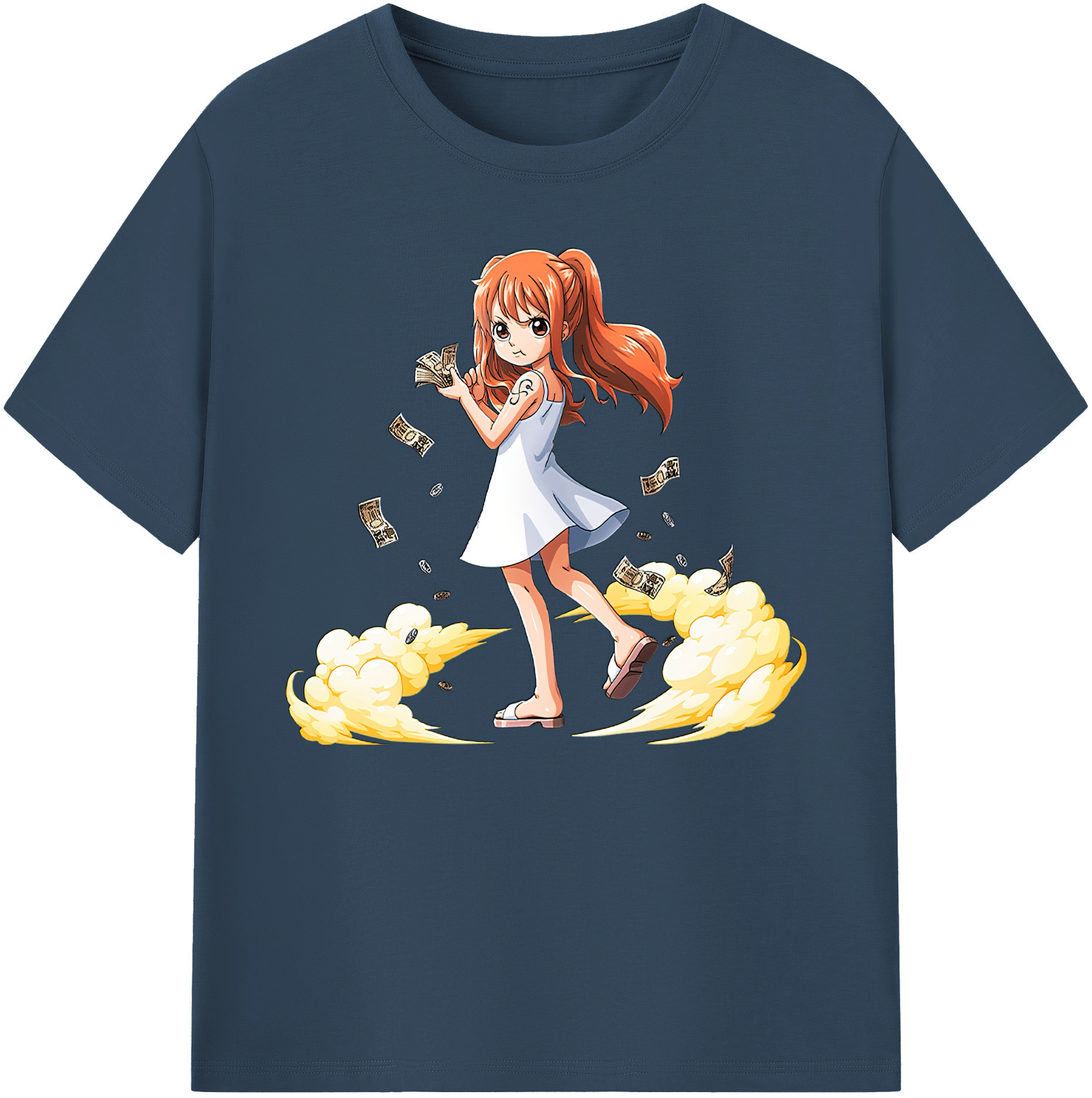 （画像用） ワンピース ナミ ONE PIECE Nami 綿100％ メンズ半袖Tシャツ｜肌触りやわらか＆通気性