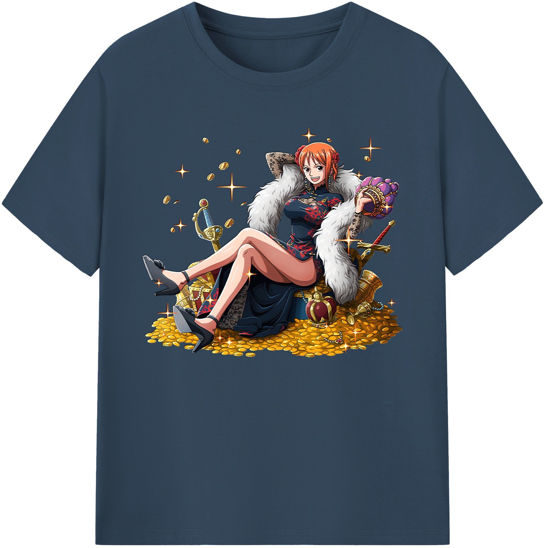 （画像用） ワンピース ナミ ONE PIECE Nami 綿100％ メンズ半袖Tシャツ｜肌触りやわらか＆通気性