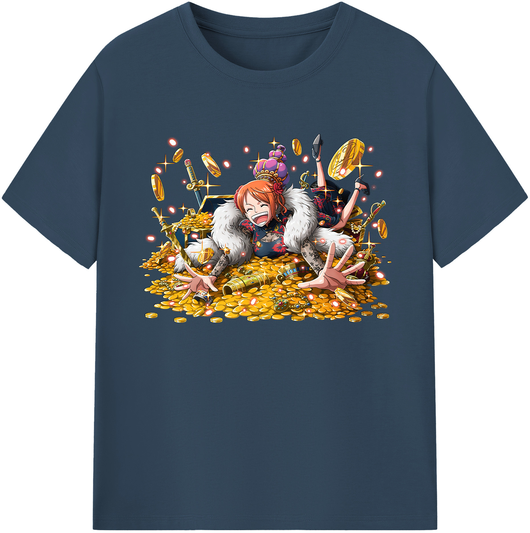 （画像用） ワンピース ナミ ONE PIECE Nami 綿100％ メンズ半袖Tシャツ｜肌触りやわらか＆通気性