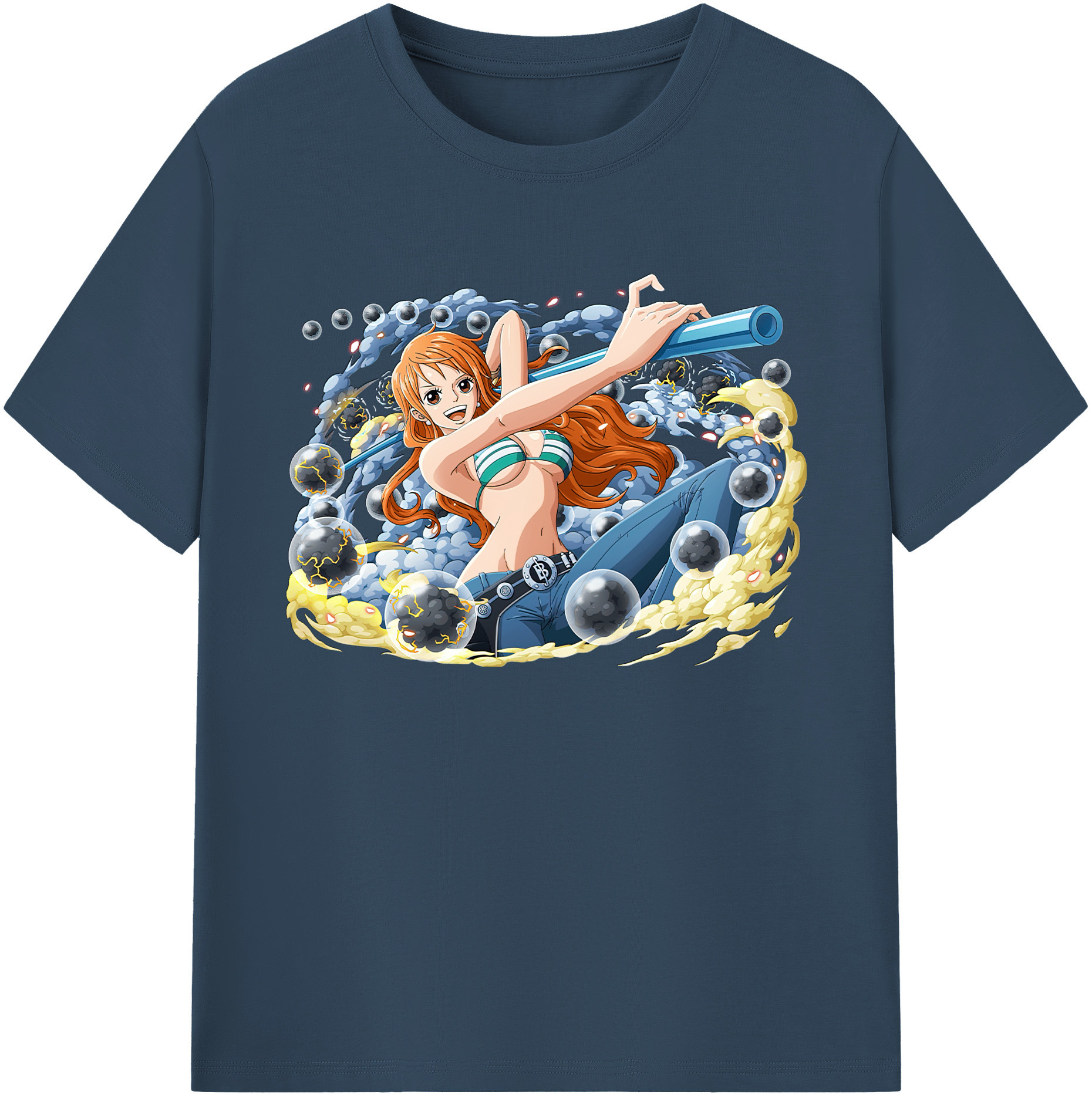 （画像用） ワンピース ナミ ONE PIECE Nami 綿100％ メンズ半袖Tシャツ｜肌触りやわらか＆通気性