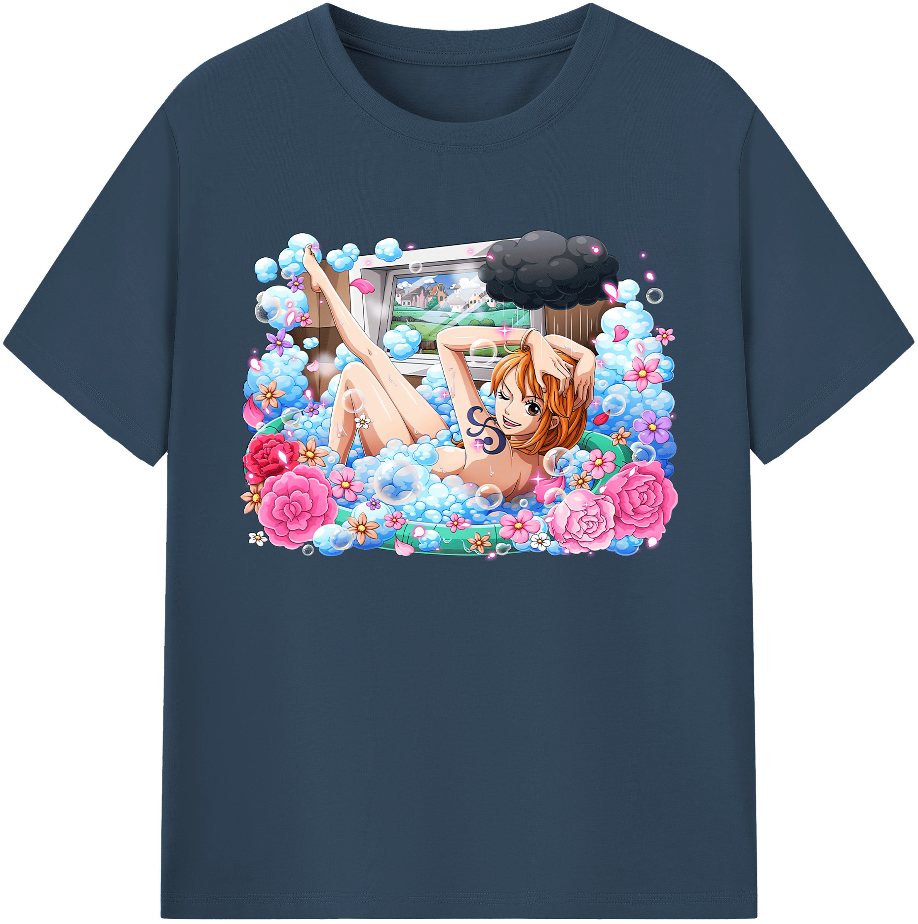 （画像用） ワンピース ナミ ONE PIECE Nami 綿100％ メンズ半袖Tシャツ｜肌触りやわらか＆通気性