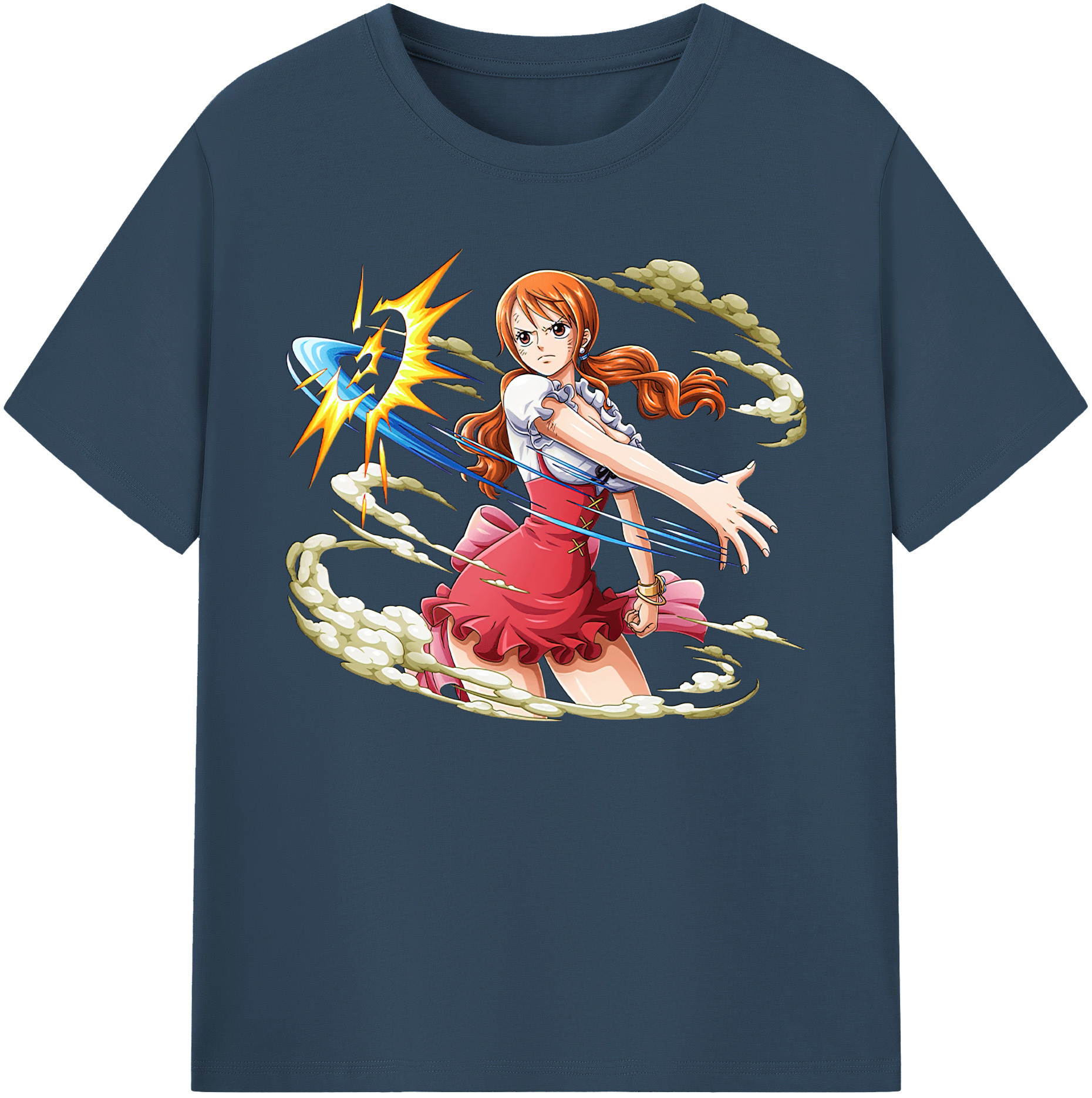 （画像用） ワンピース ナミ ONE PIECE Nami 綿100％ メンズ半袖Tシャツ｜肌触りやわらか＆通気性