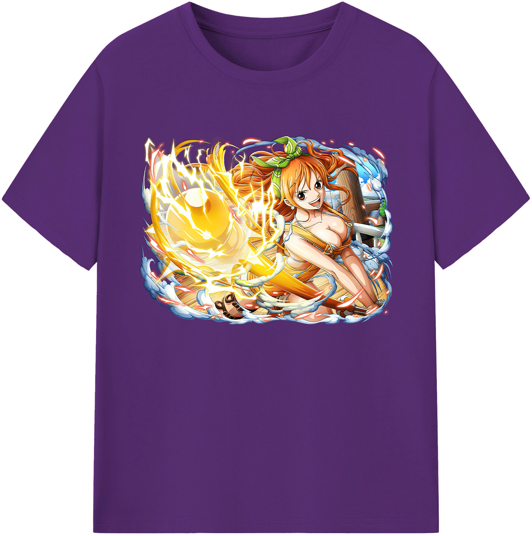（画像用） ワンピース ナミ ONE PIECE Nami 綿100％ メンズ半袖Tシャツ｜肌触りやわらか＆通気性