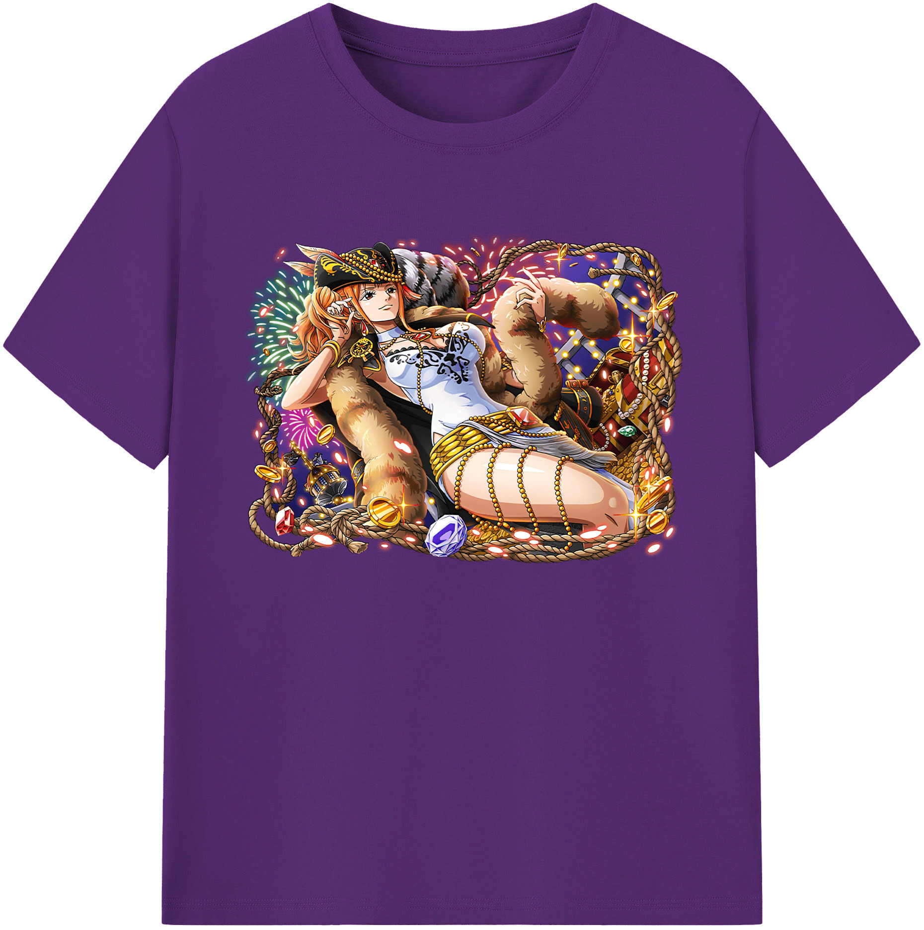 （画像用） ワンピース ナミ ONE PIECE Nami 綿100％ メンズ半袖Tシャツ｜肌触りやわらか＆通気性