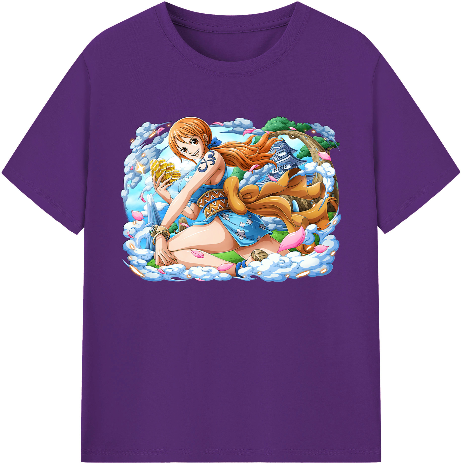 （画像用） ワンピース ナミ ONE PIECE Nami 綿100％ メンズ半袖Tシャツ｜肌触りやわらか＆通気性