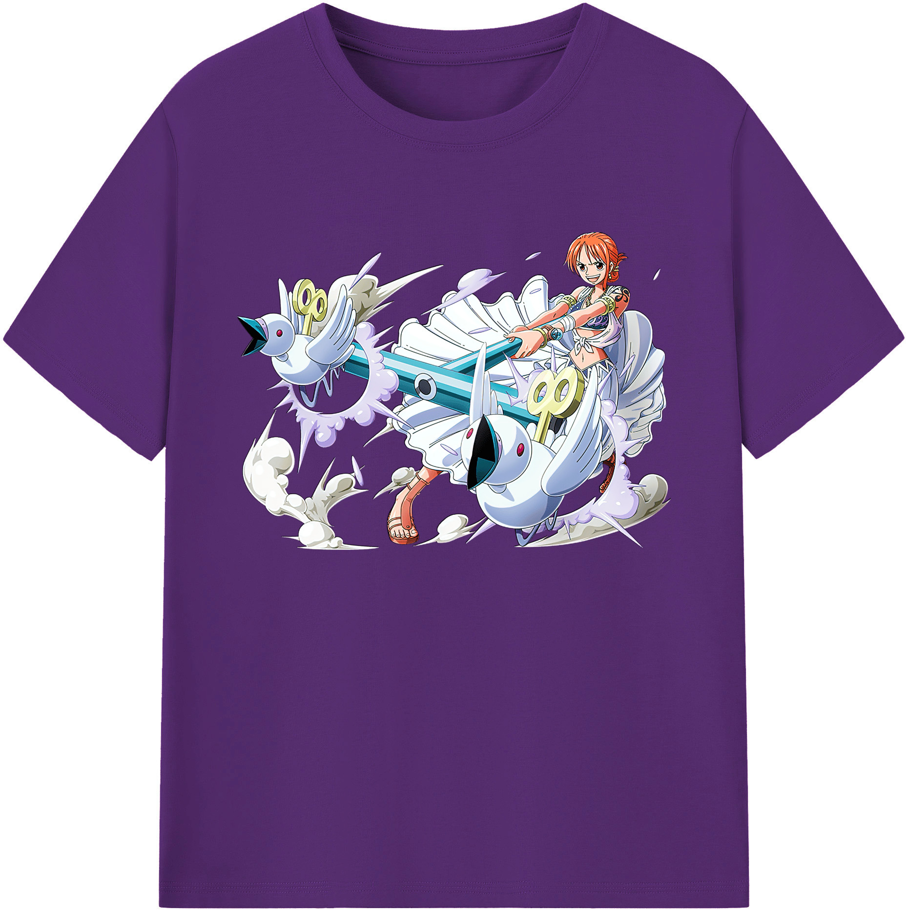 （画像用） ワンピース ナミ ONE PIECE Nami 綿100％ メンズ半袖Tシャツ｜肌触りやわらか＆通気性