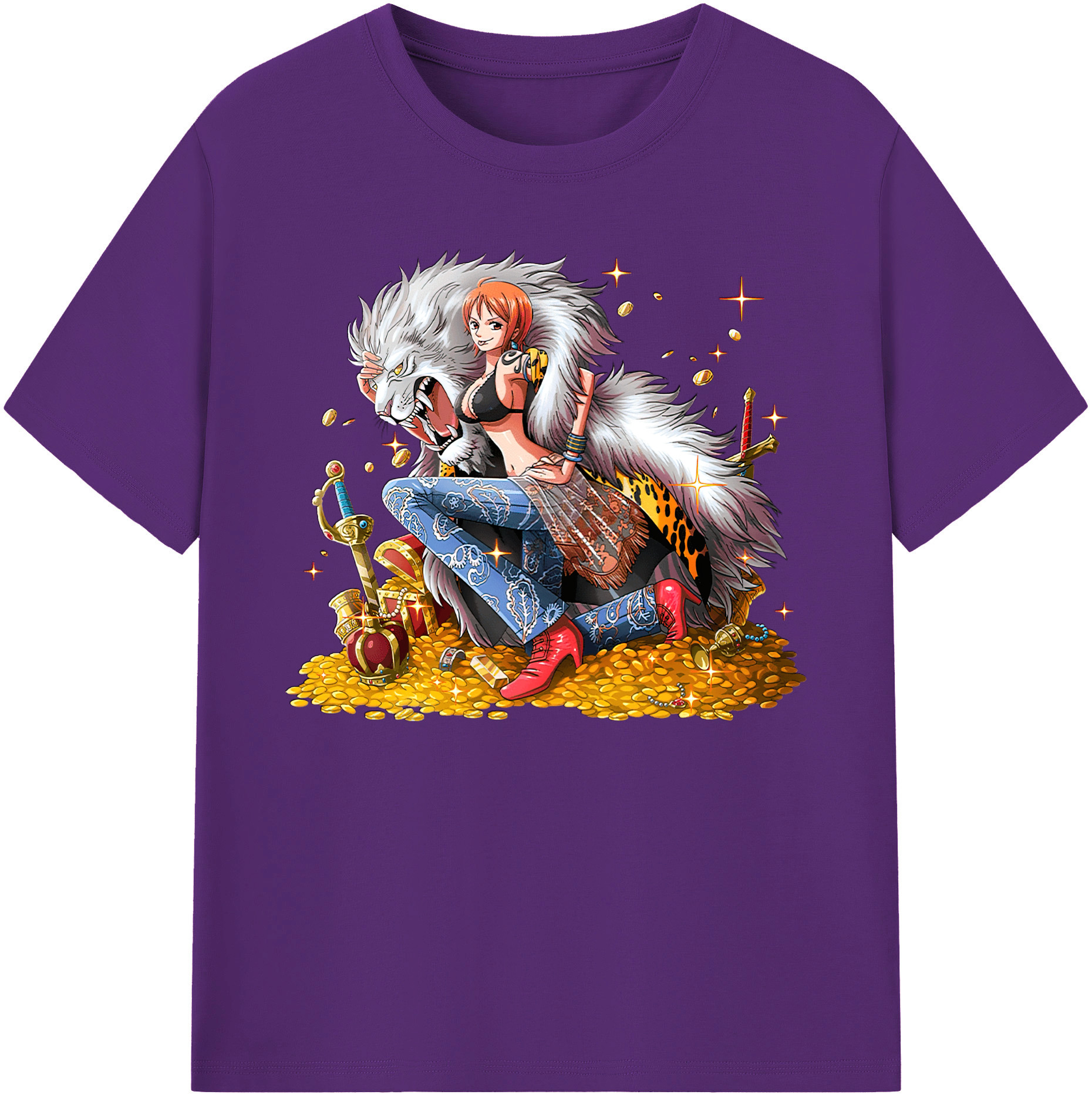 （画像用） ワンピース ナミ ONE PIECE Nami 綿100％ メンズ半袖Tシャツ｜肌触りやわらか＆通気性