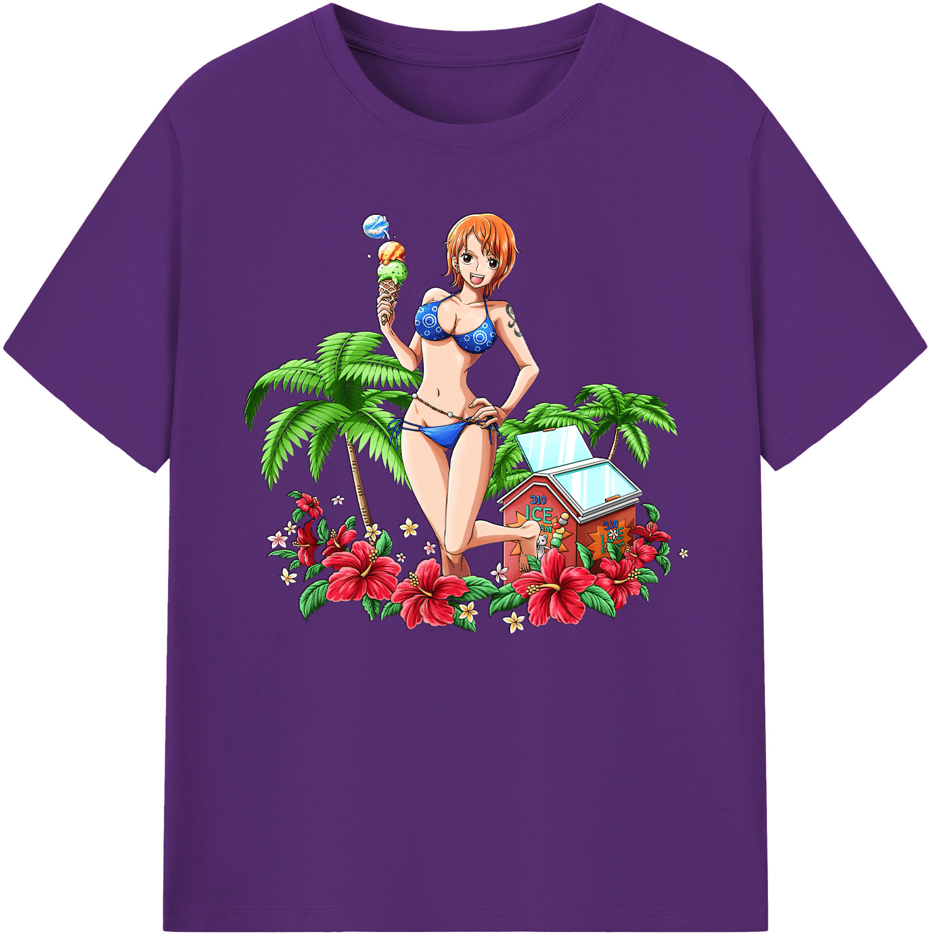 （画像用） ワンピース ナミ ONE PIECE Nami 綿100％ メンズ半袖Tシャツ｜肌触りやわらか＆通気性