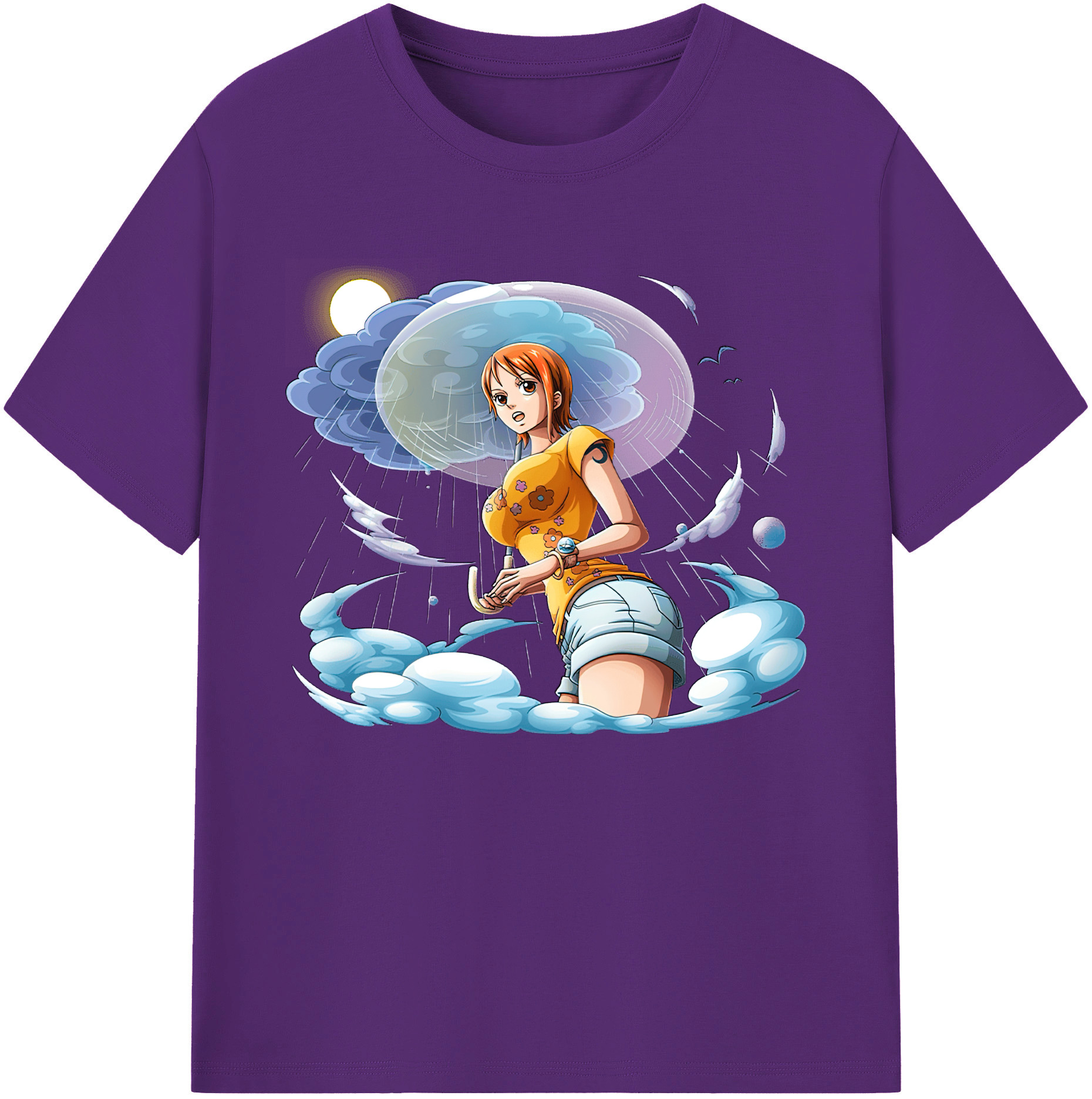 （画像用） ワンピース ナミ ONE PIECE Nami 綿100％ メンズ半袖Tシャツ｜肌触りやわらか＆通気性