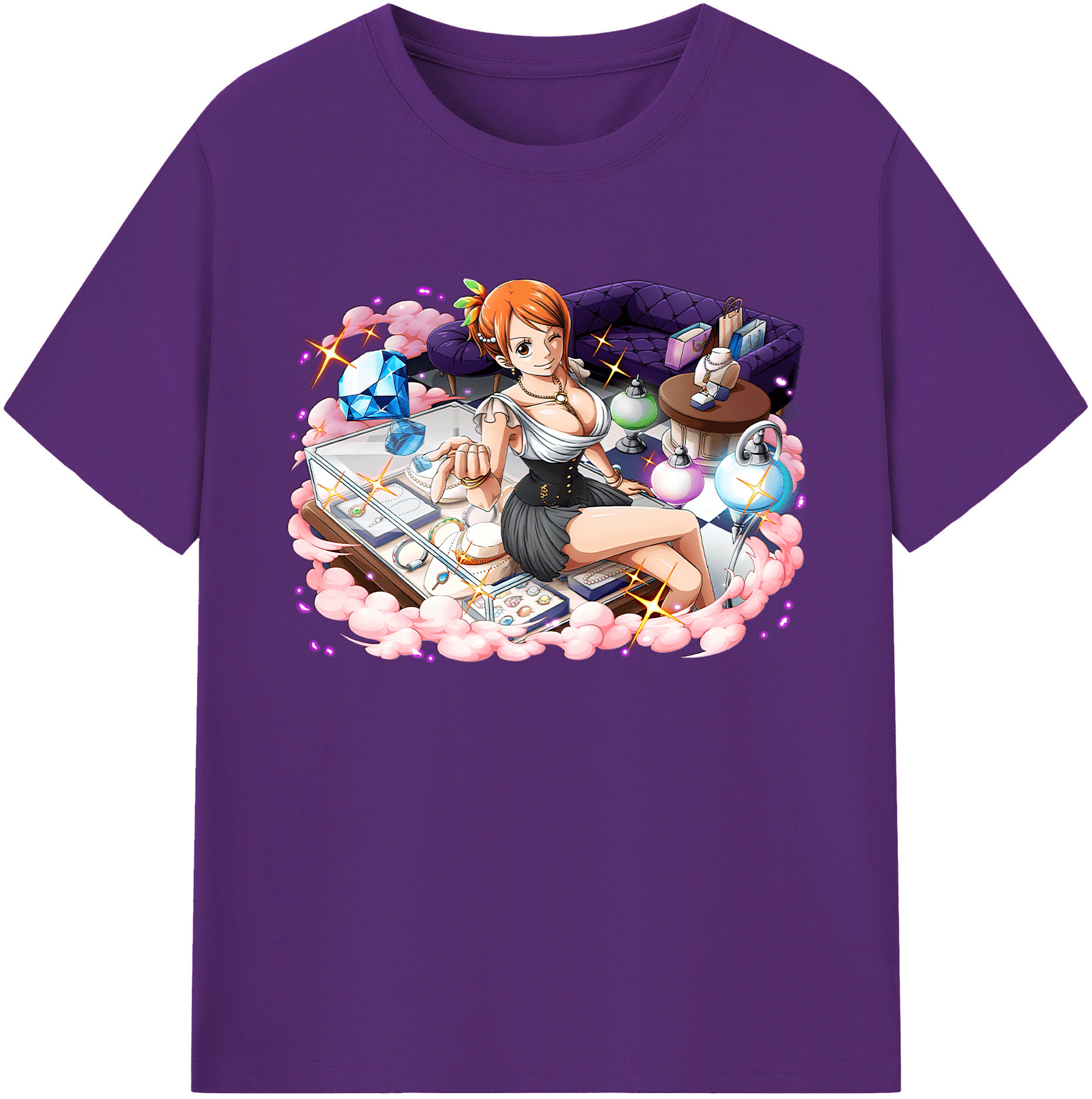 （画像用） ワンピース ナミ ONE PIECE Nami 綿100％ メンズ半袖Tシャツ｜肌触りやわらか＆通気性