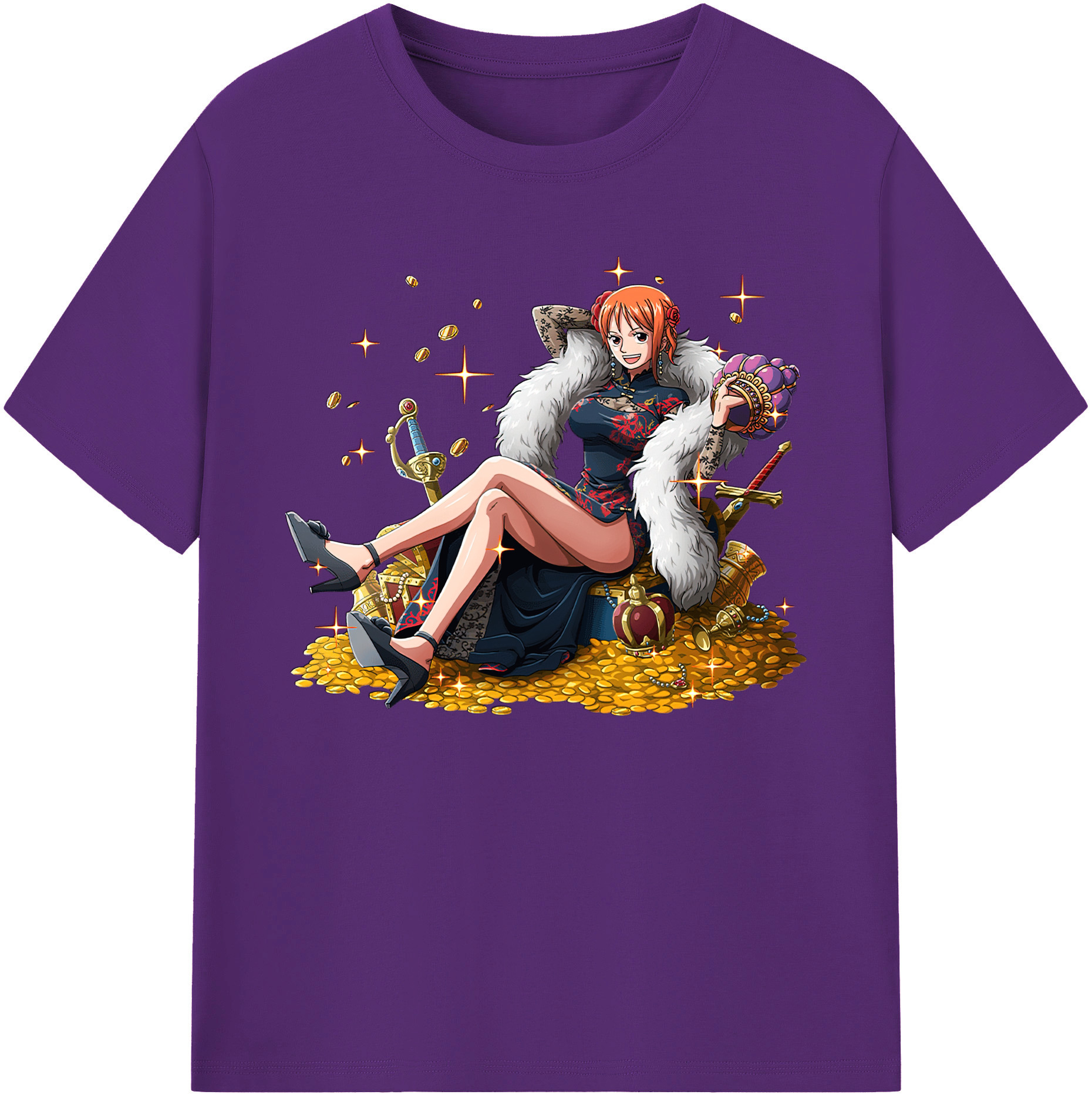 （画像用） ワンピース ナミ ONE PIECE Nami 綿100％ メンズ半袖Tシャツ｜肌触りやわらか＆通気性
