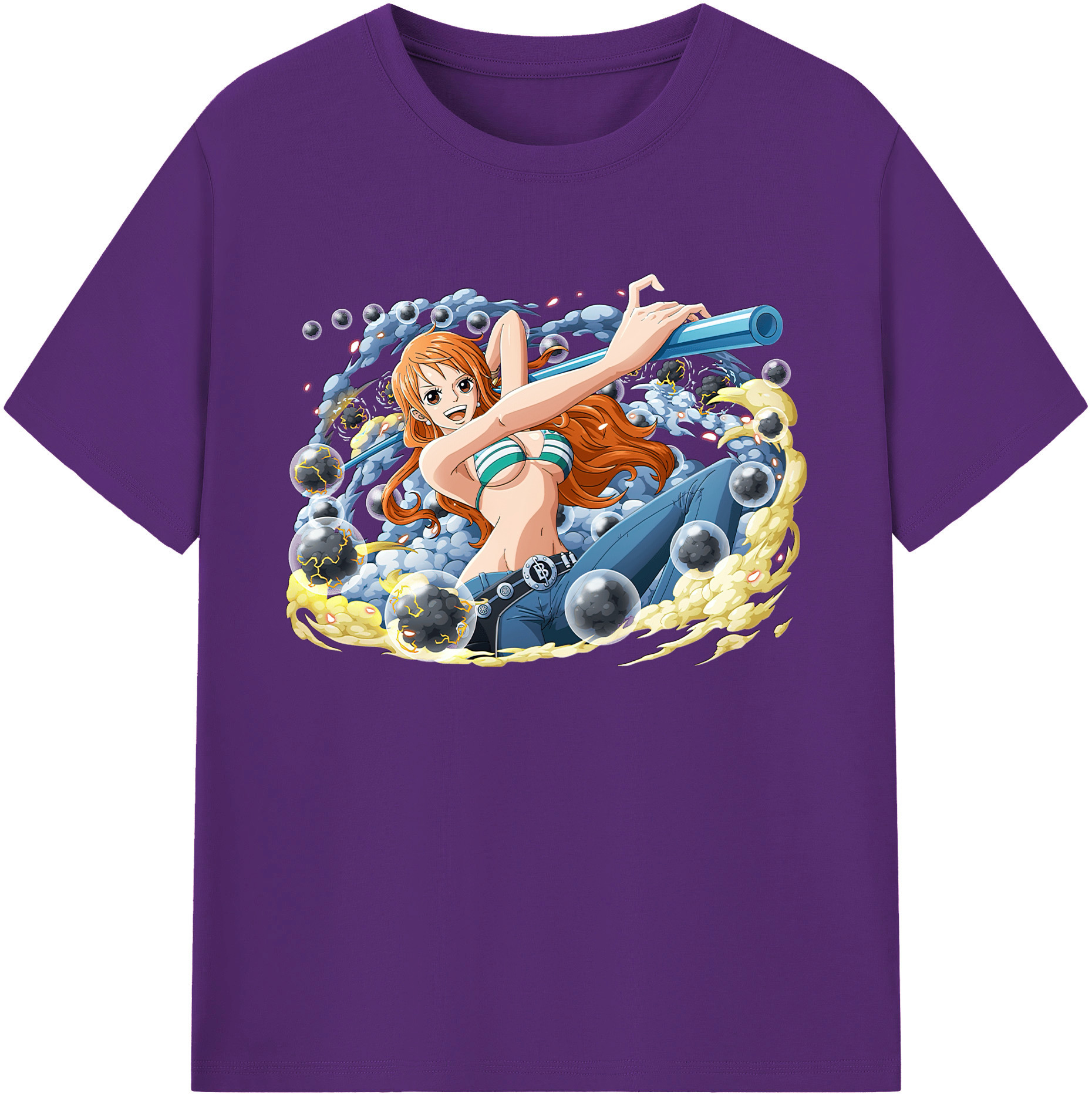（画像用） ワンピース ナミ ONE PIECE Nami 綿100％ メンズ半袖Tシャツ｜肌触りやわらか＆通気性